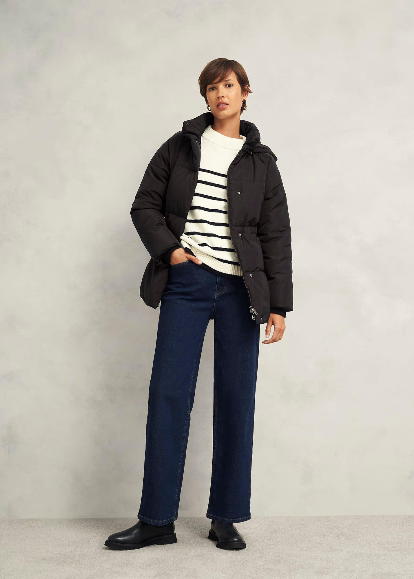 Cara Puffer Coat, Black, hi-res