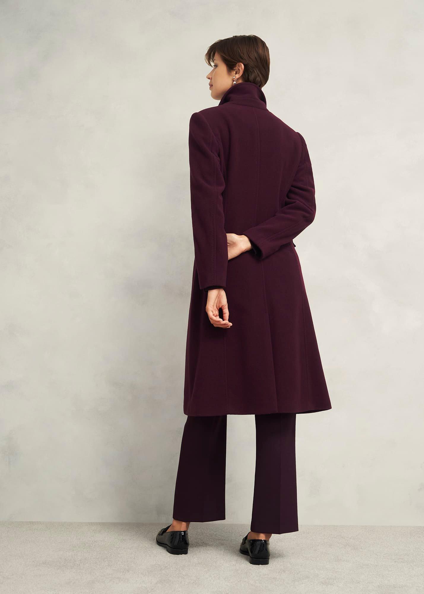 Petite Edwina Wool Blend Coat, Wine, hi-res