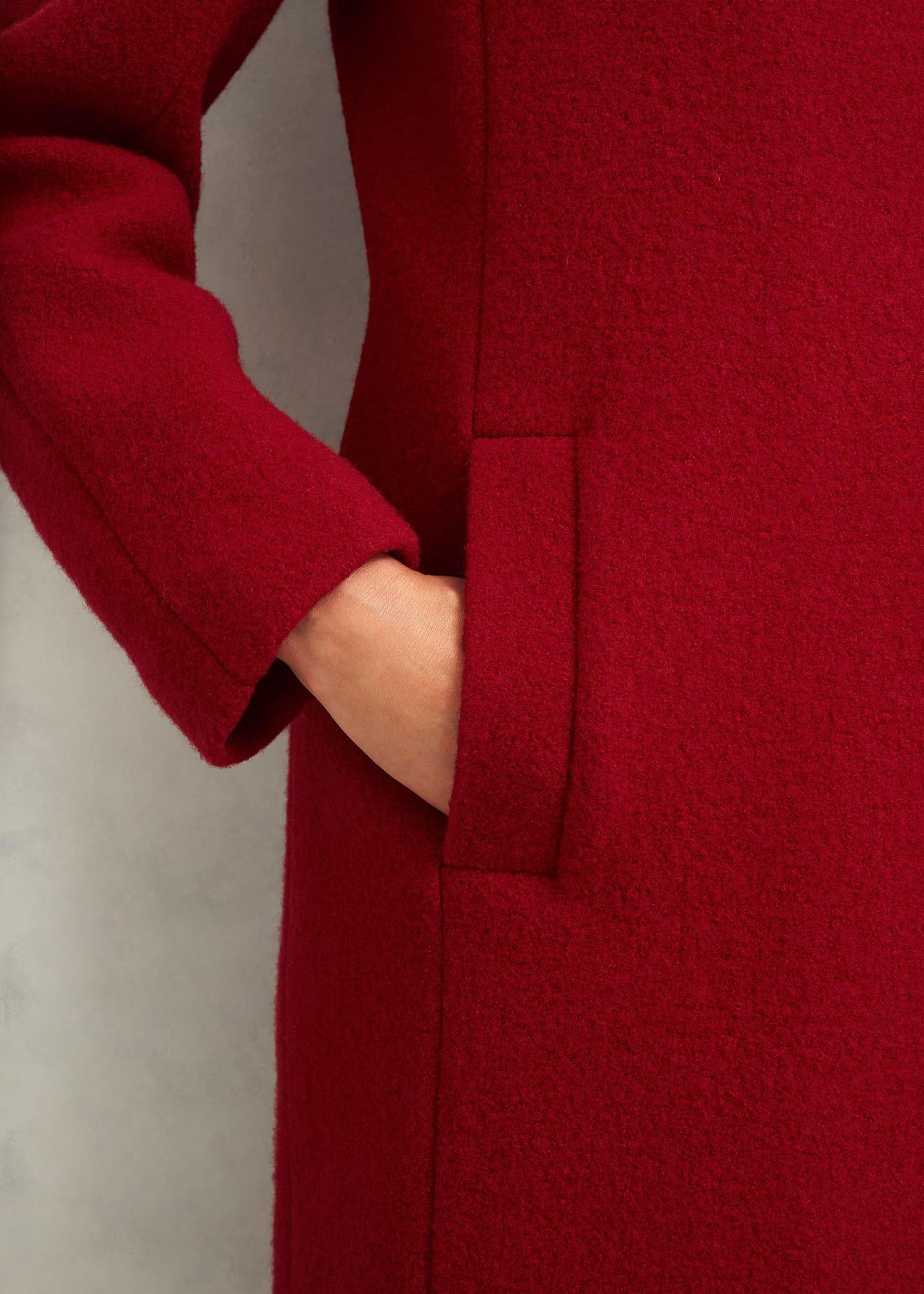 Imelda Wool Coat, Red, hi-res