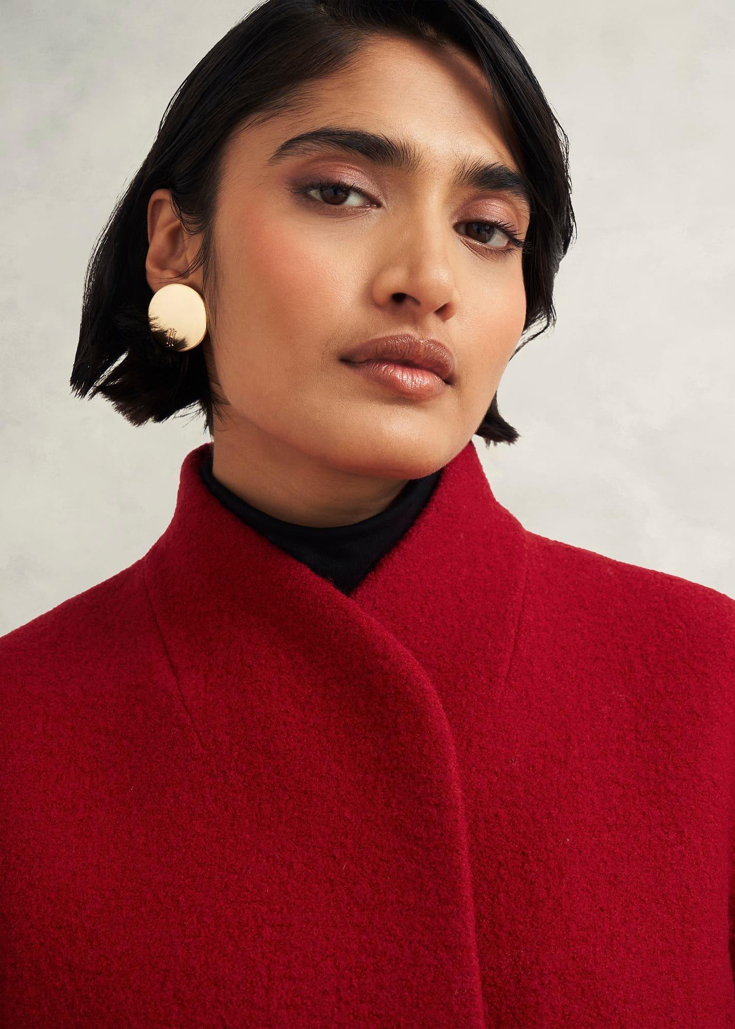 Imelda Wool Coat, Red, hi-res