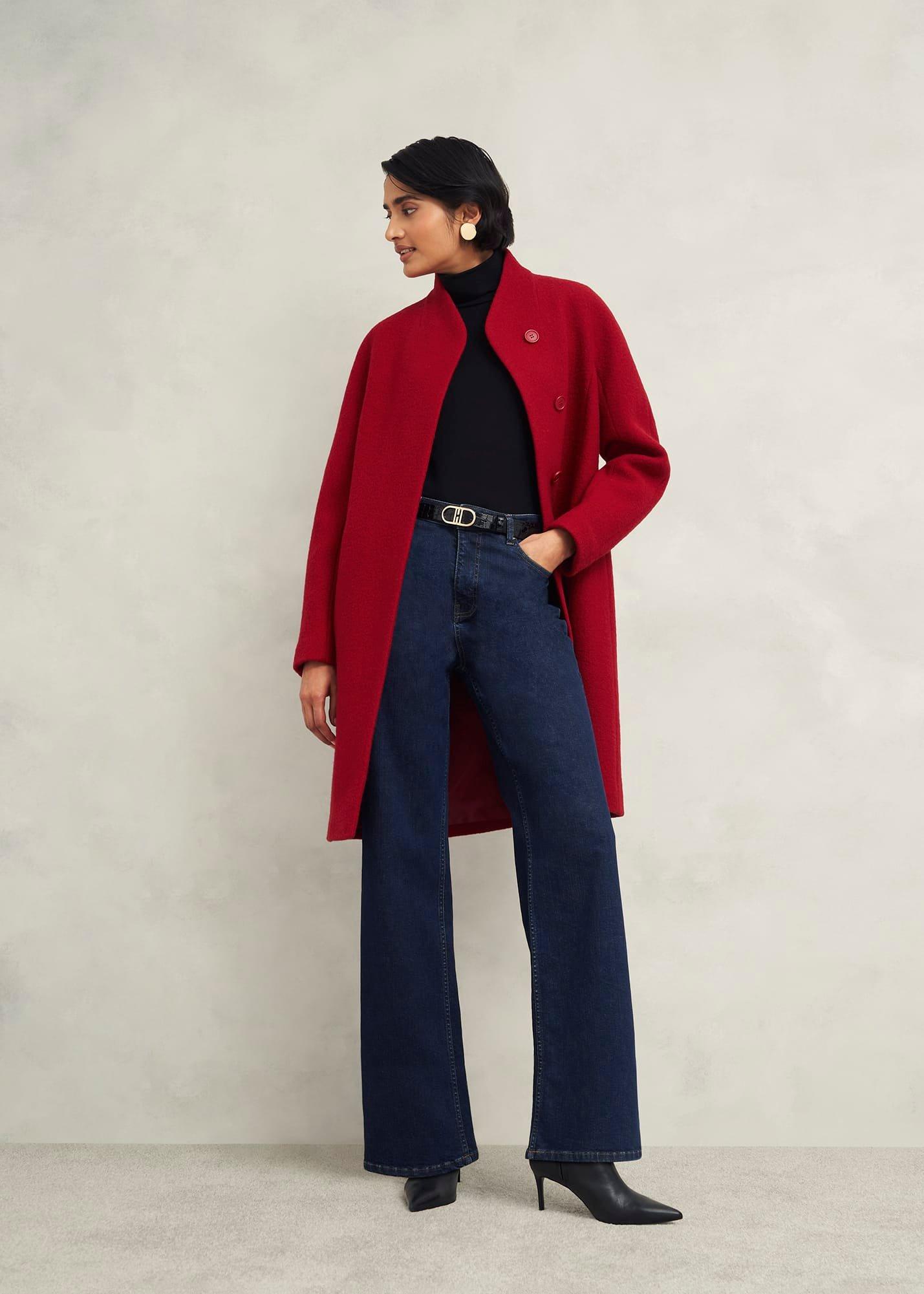 Imelda Wool Coat, Red, hi-res