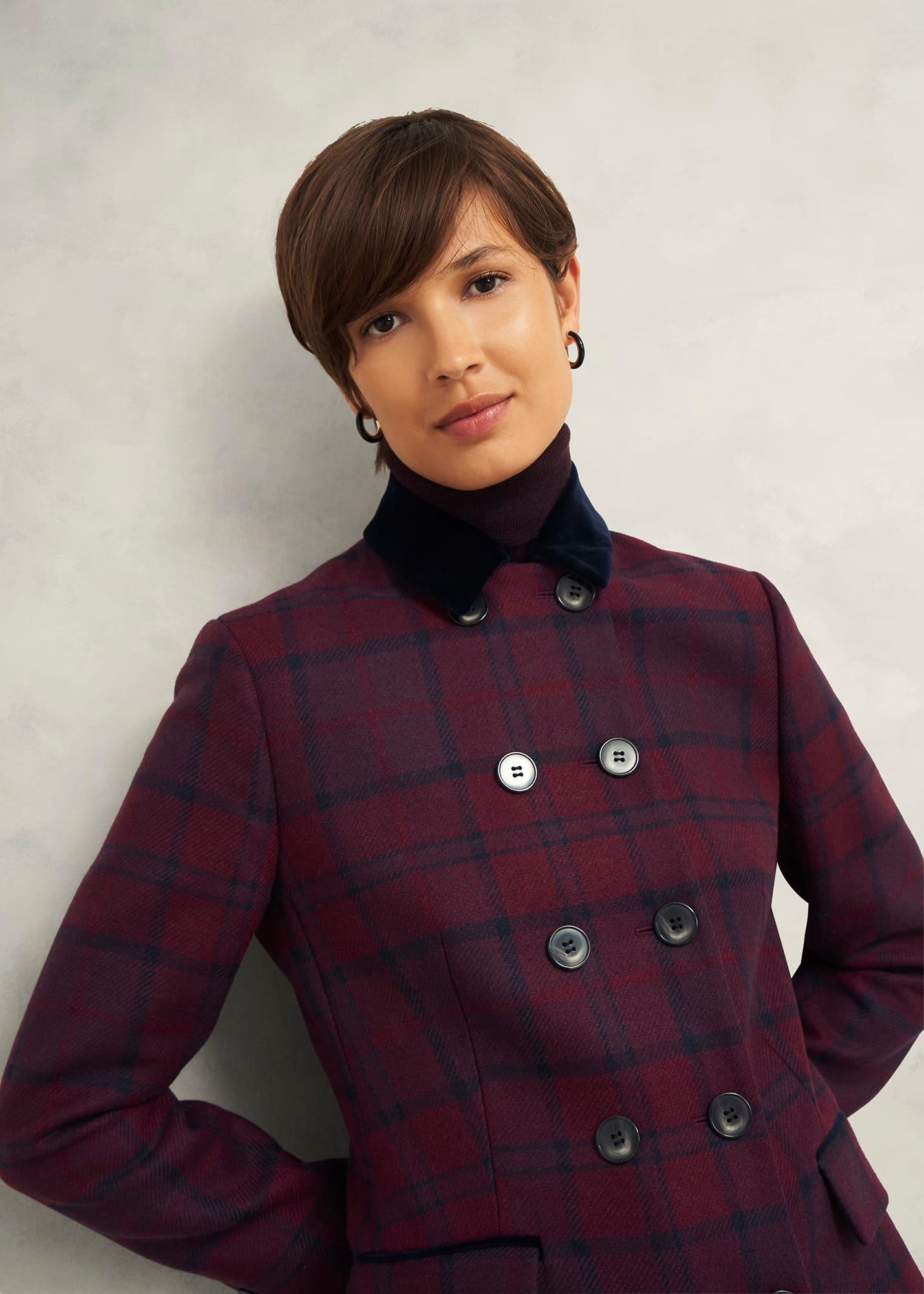 Patricia Wool Blend Coat, Pink Multi, hi-res