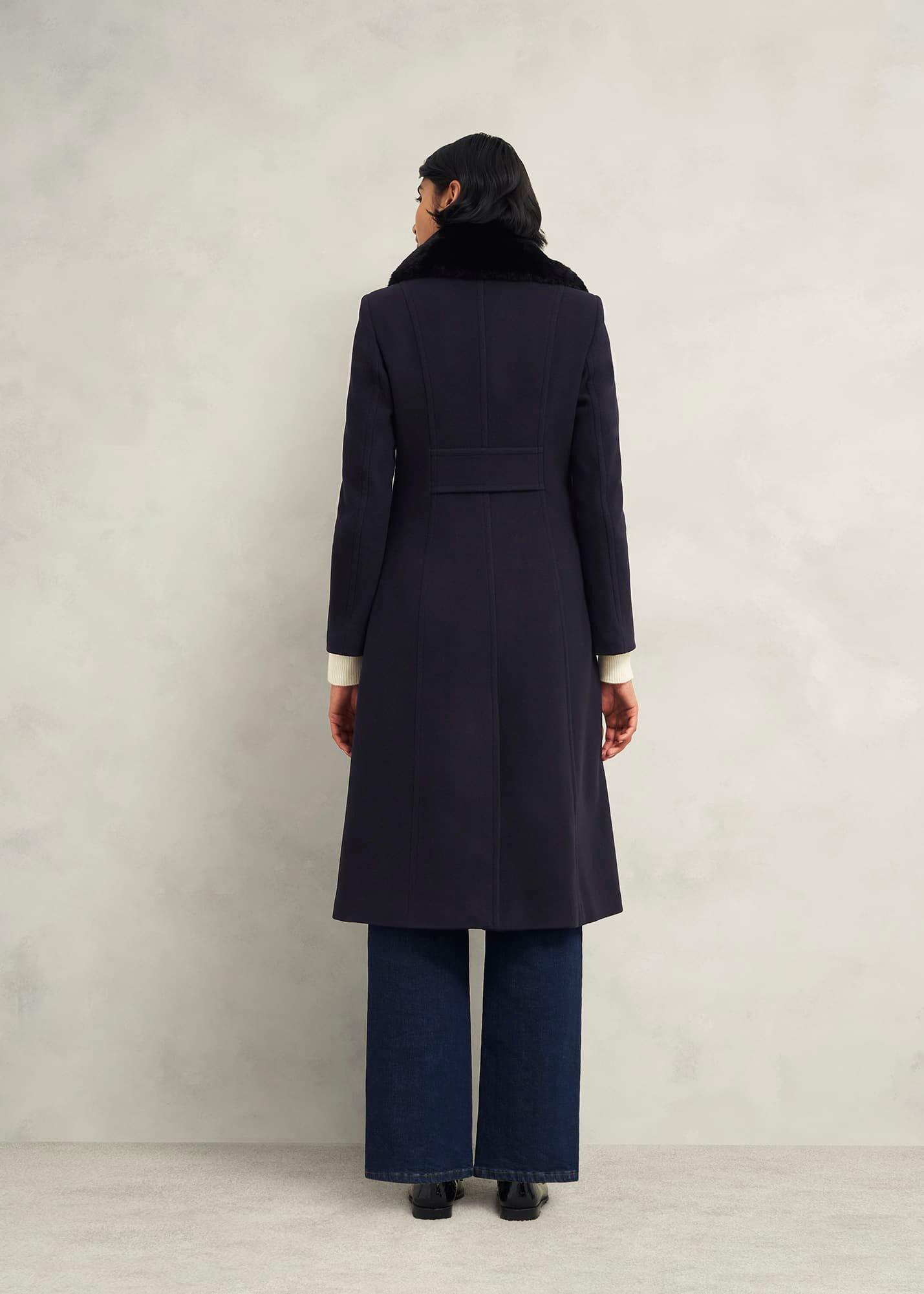Marlene Wool Blend Coat, Navy, hi-res