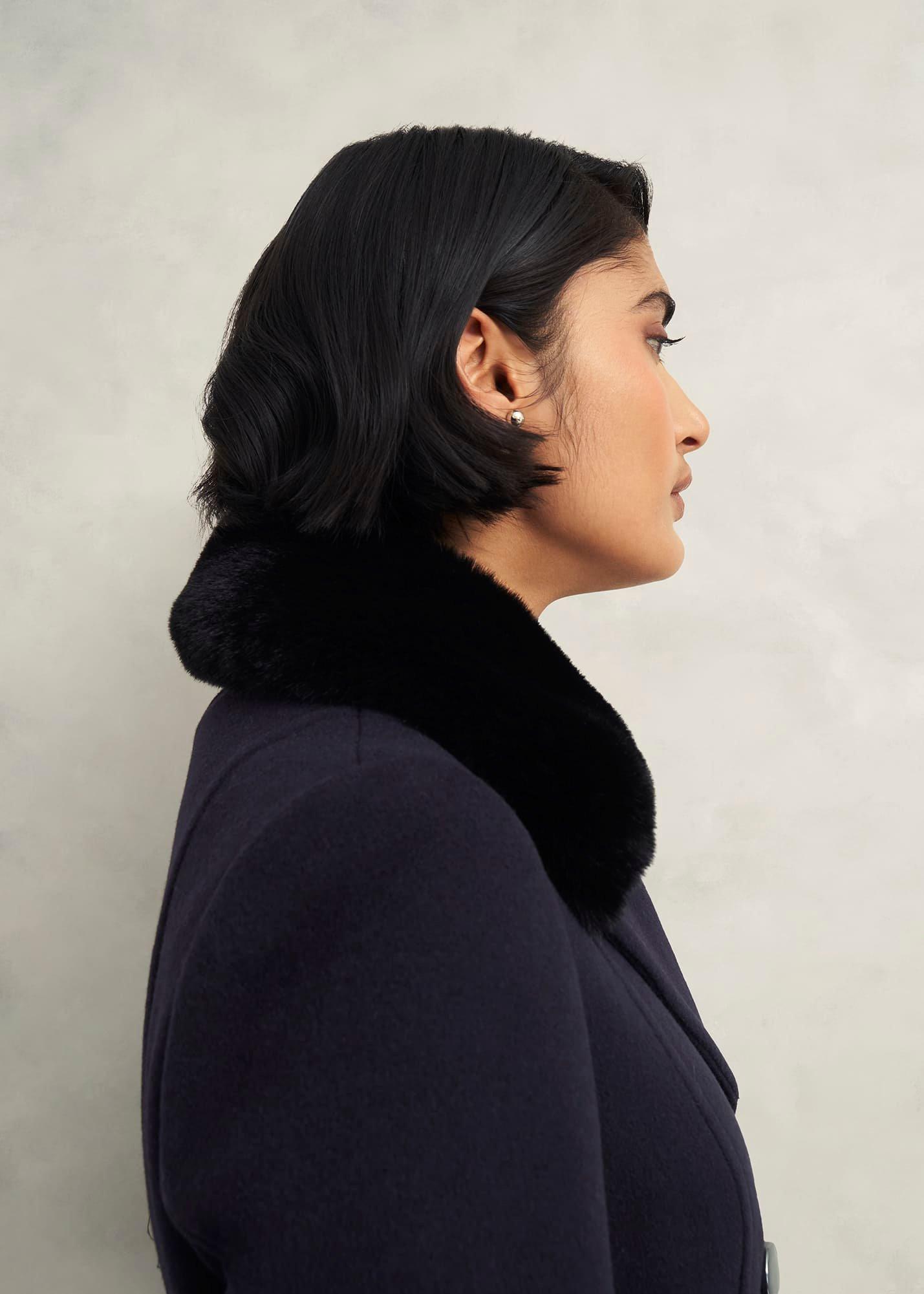 Petite Marlene Wool Blend Coat, Navy, hi-res