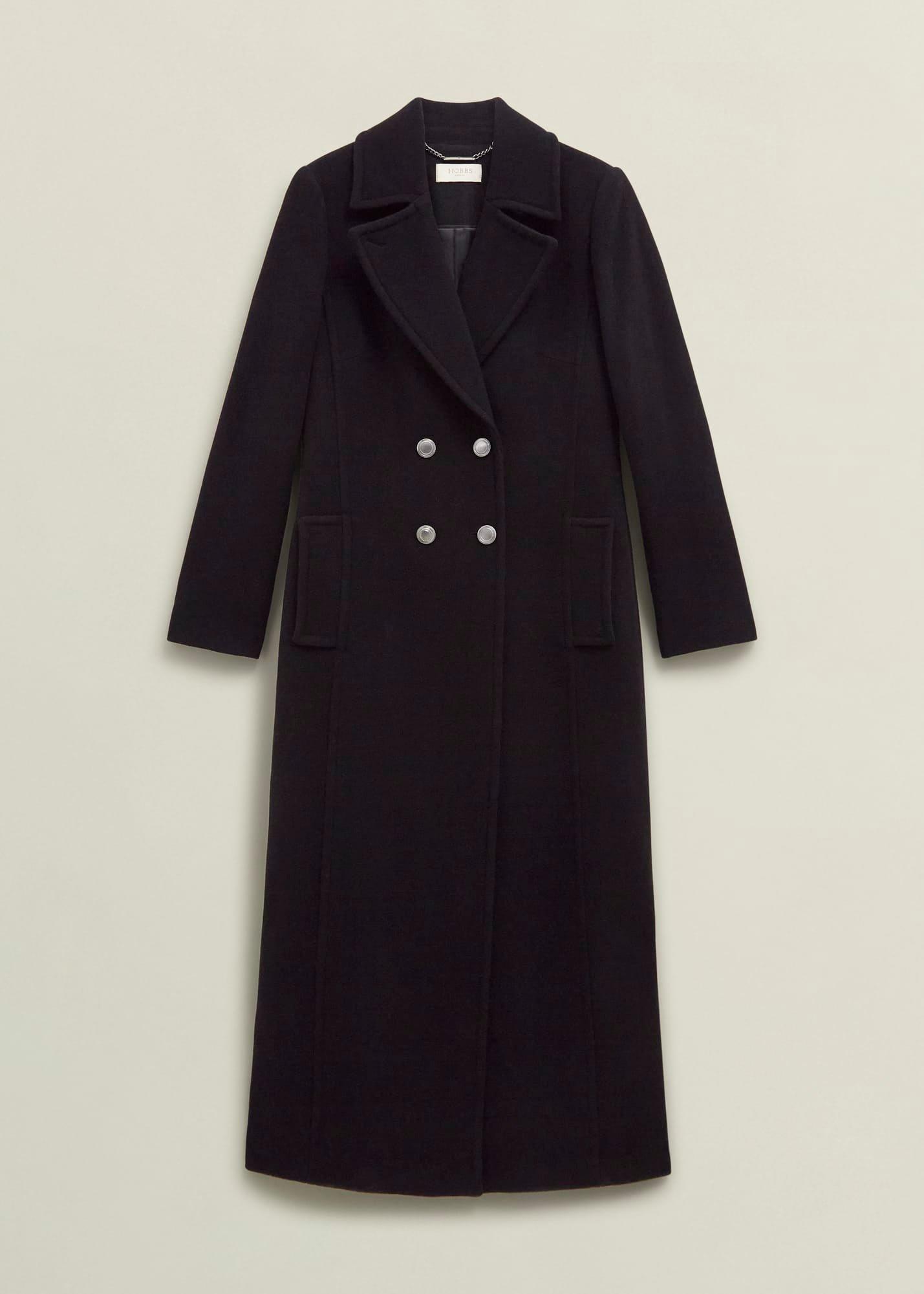 Brittany Wool Blend Maxi Coat, Black, hi-res