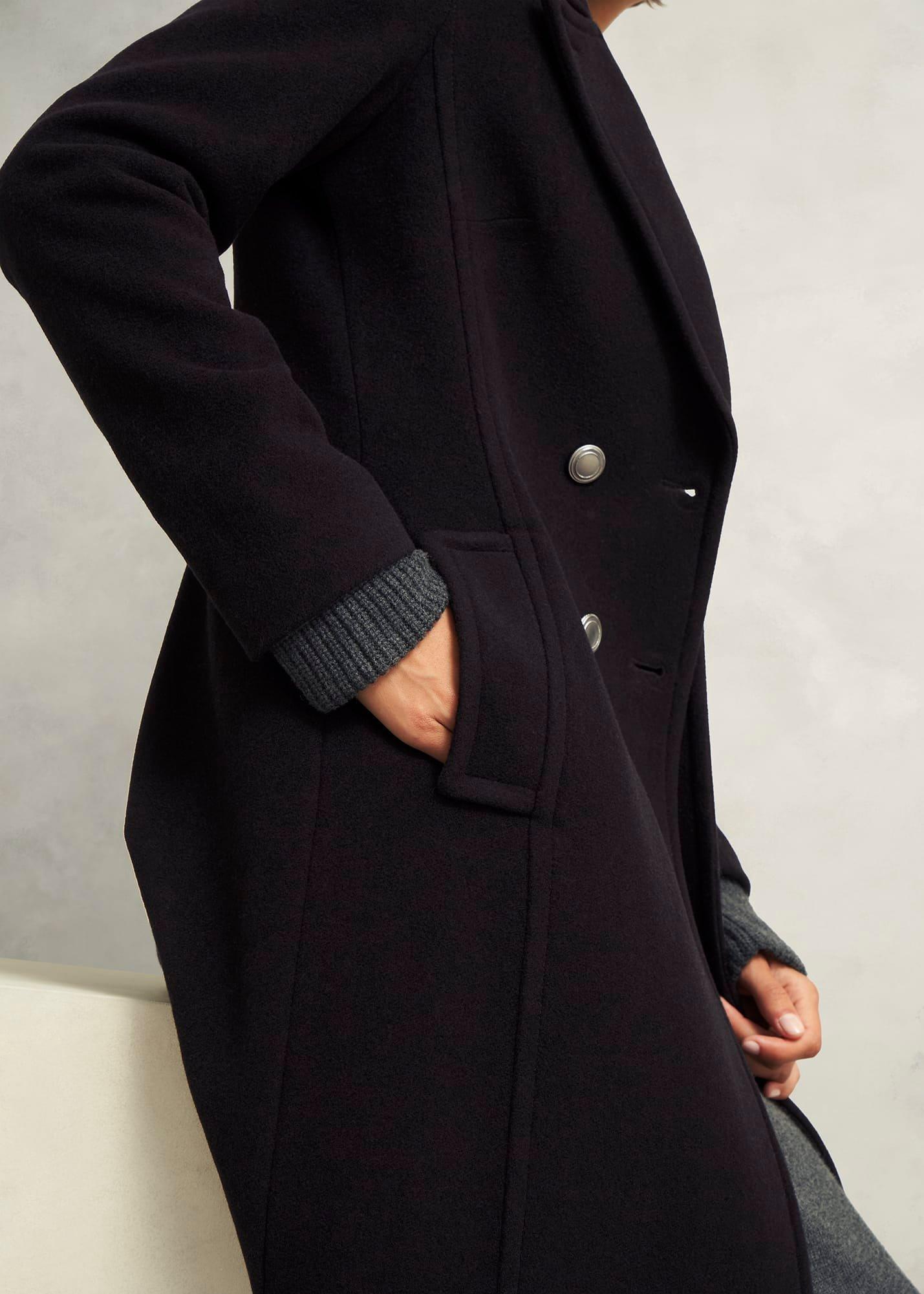 Brittany Wool Blend Maxi Coat, Black, hi-res