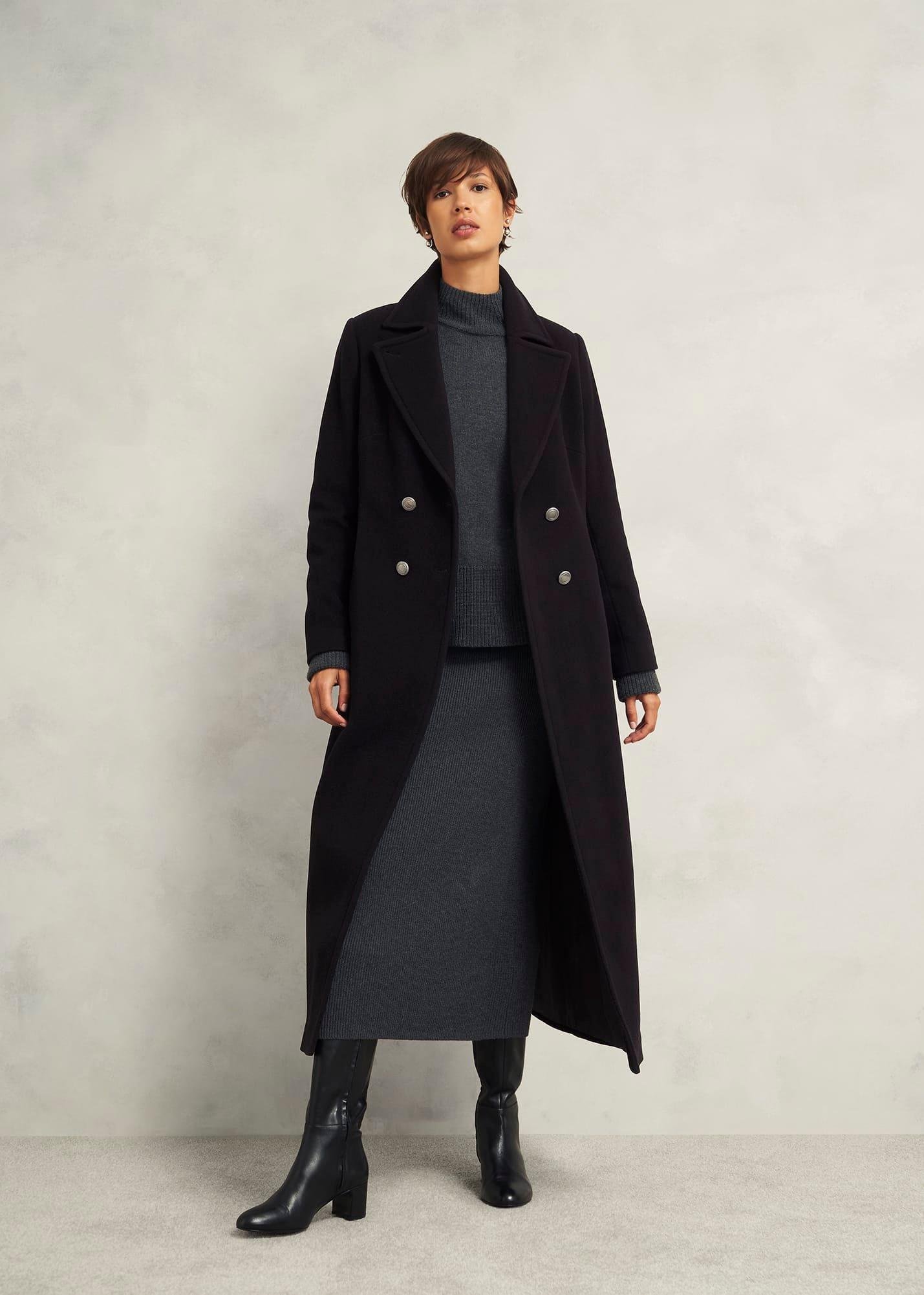 Brittany Wool Blend Maxi Coat, Black, hi-res