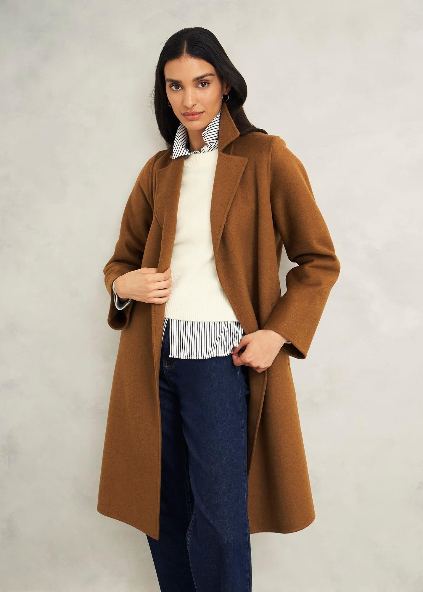 Lytham Wrap Coat With wool, Vicuna, hi-res