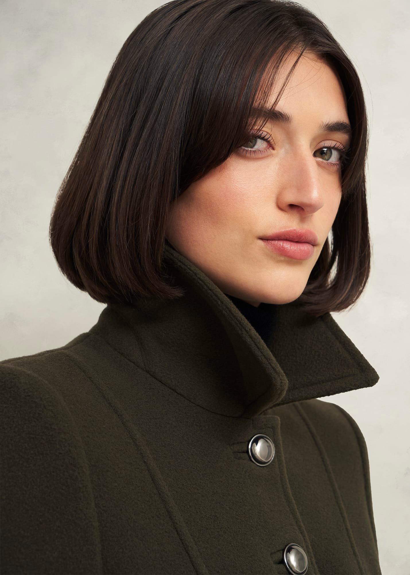 Bayley Wool Blend Coat, Olive Green, hi-res