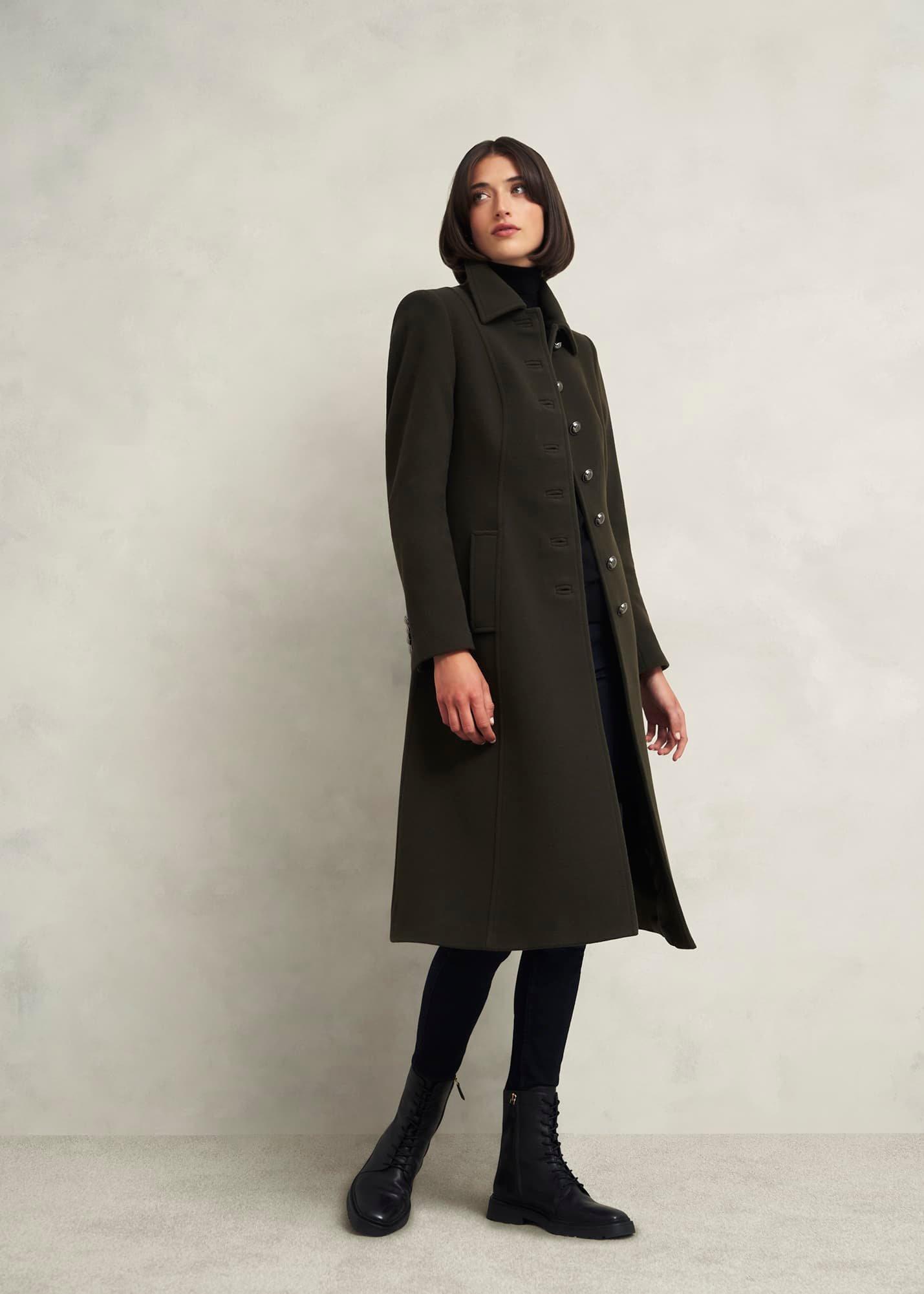 Bayley Wool Blend Coat, Olive Green, hi-res