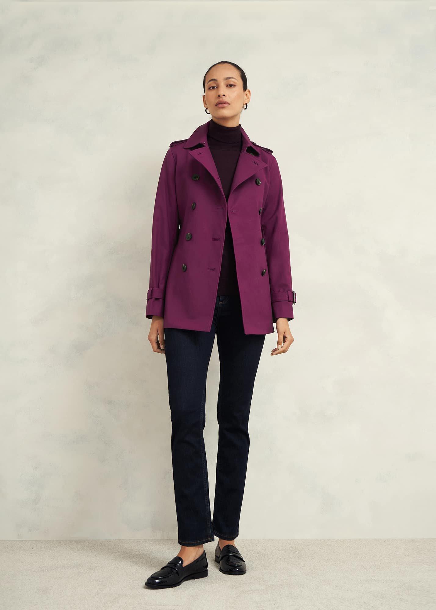 Adalee Trench Coat, Warm Plum, hi-res