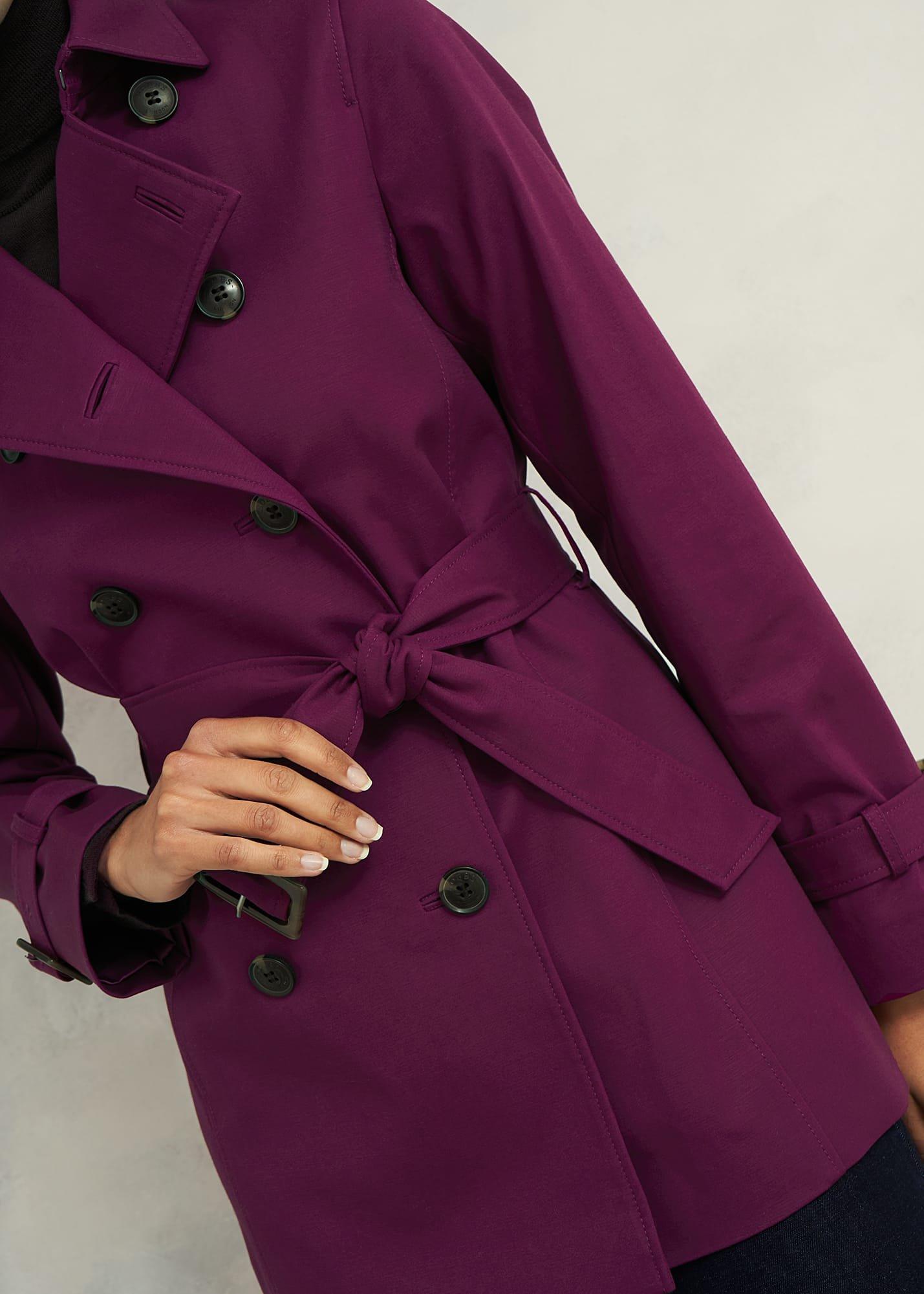 Adalee Trench Coat, Warm Plum, hi-res