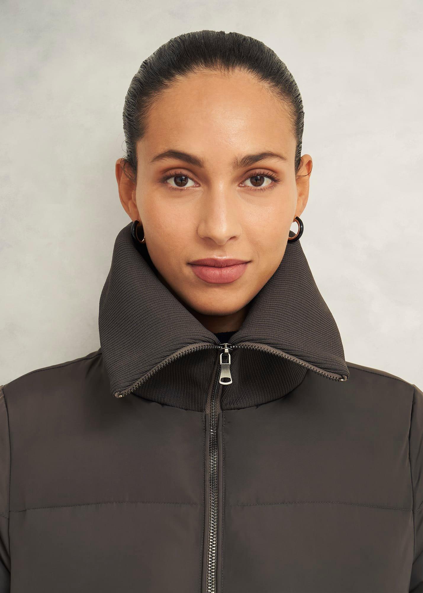 Flora Puffer Coat, Mocha, hi-res