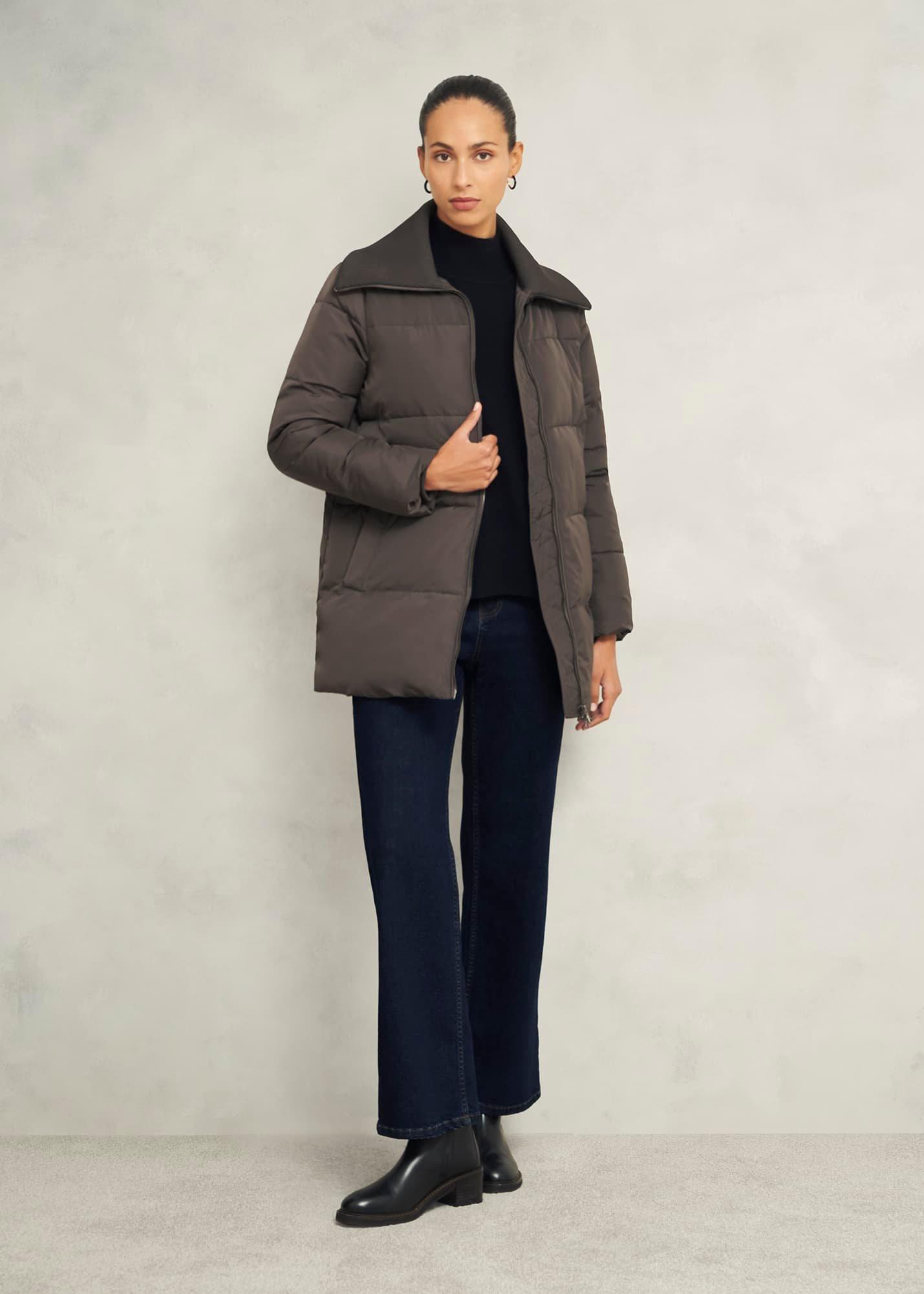 Flora Puffer Coat, Mocha, hi-res