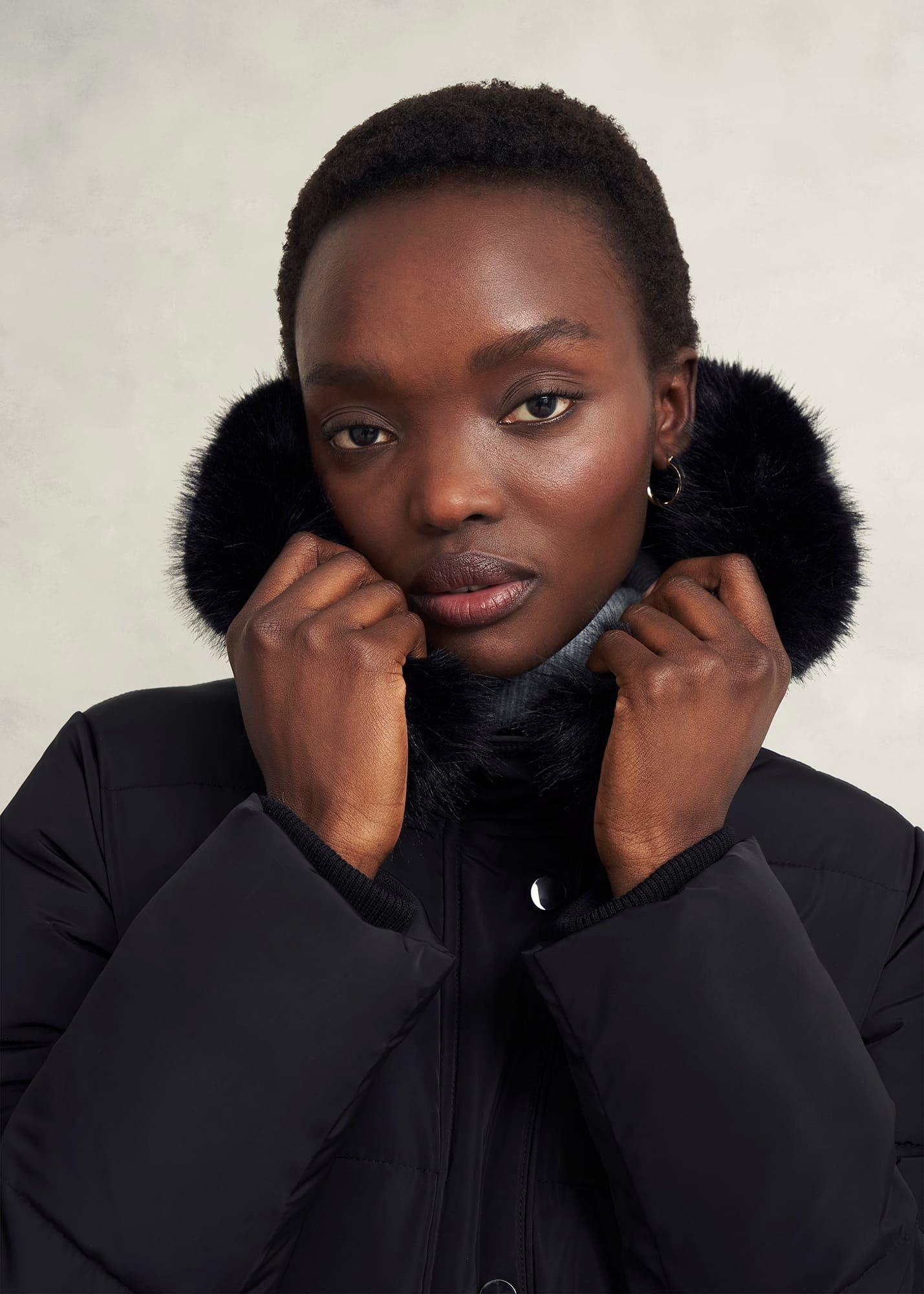 Tyla Puffer Coat, Black, hi-res