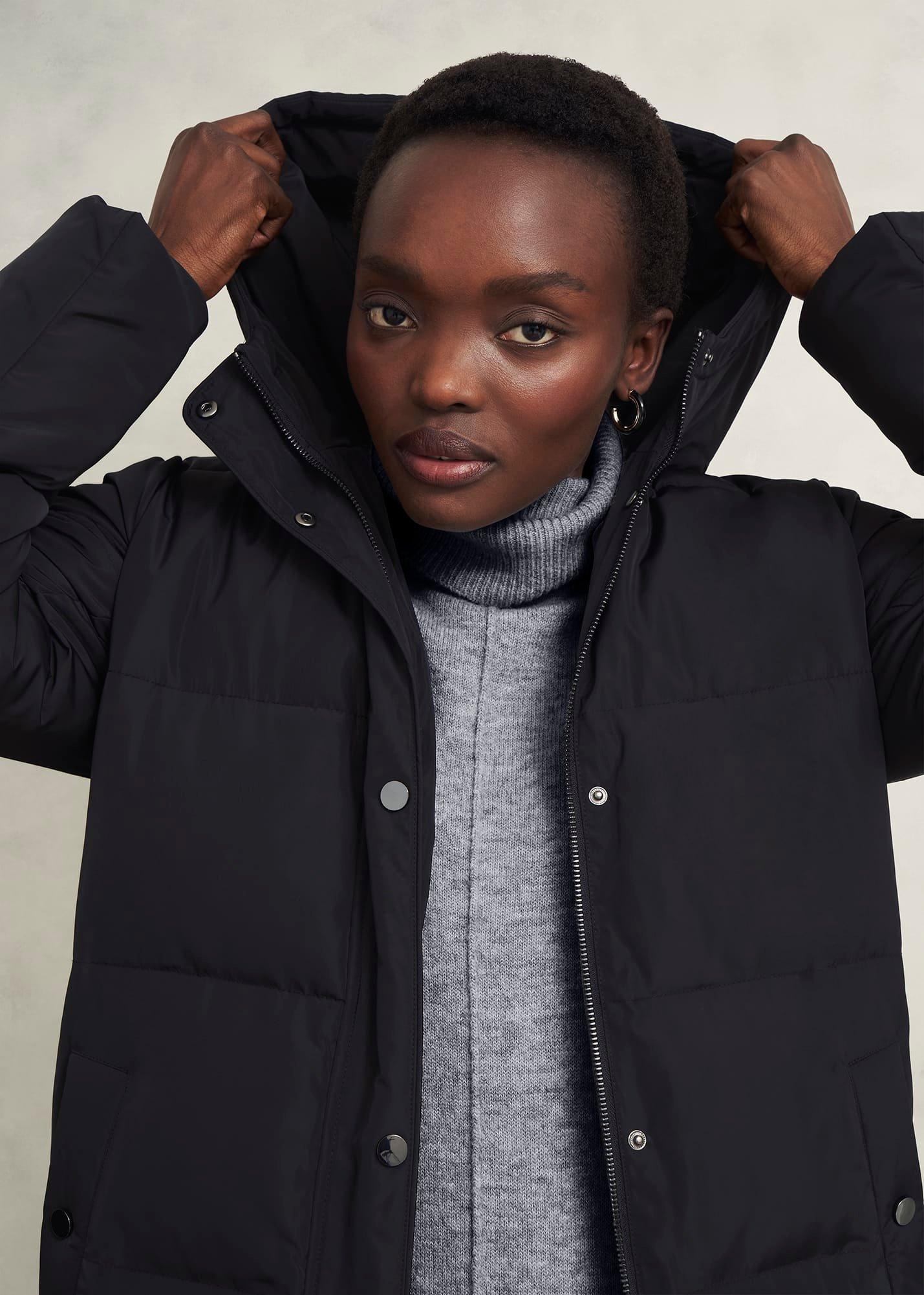 Tyla Puffer Coat, Black, hi-res