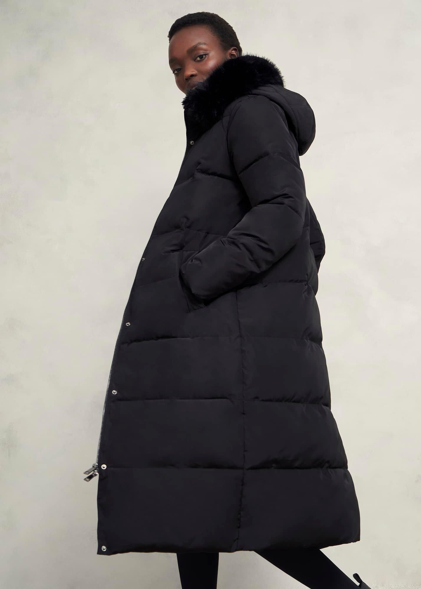 Tyla Puffer Coat, Black, hi-res