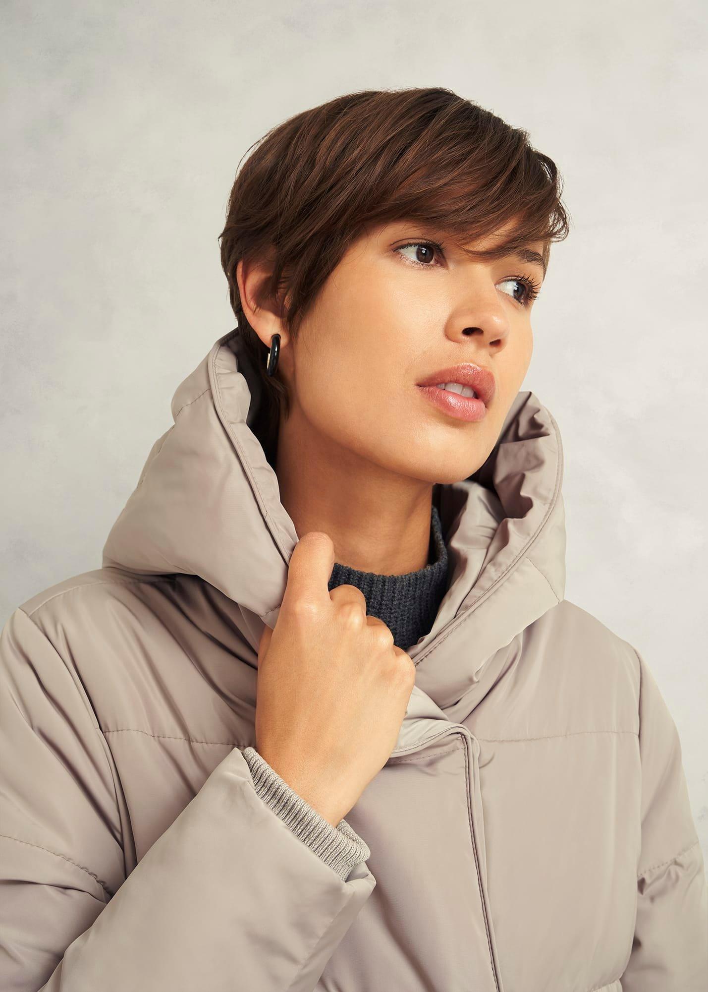 Darla Puffer Coat, Buff Grey, hi-res