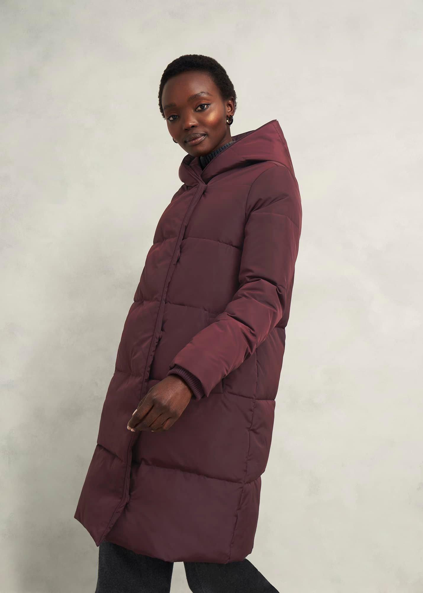 Petite Darla Puffer Coat, Wine, hi-res