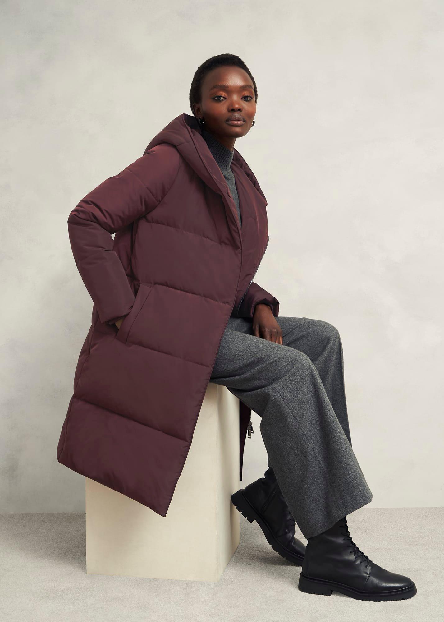 Petite Darla Puffer Coat, Wine, hi-res