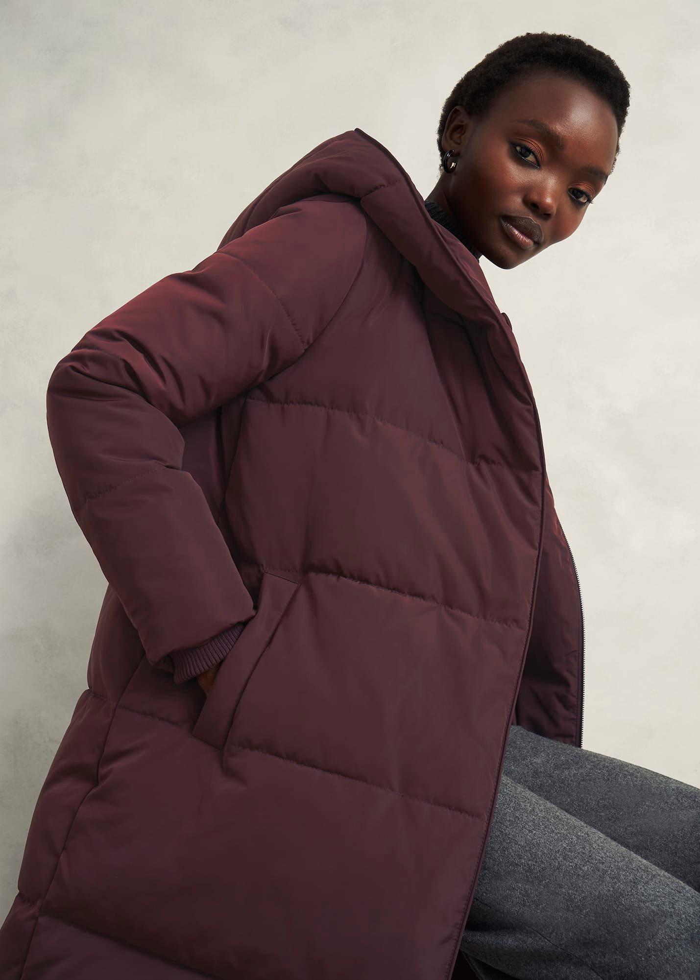 Petite Darla Puffer Coat, Wine, hi-res