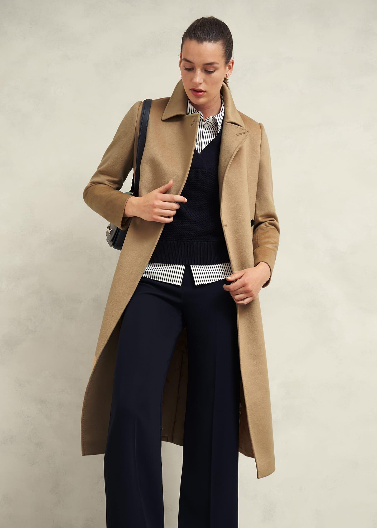 Petite Livia Wool Coat, Hobbs Camel, hi-res