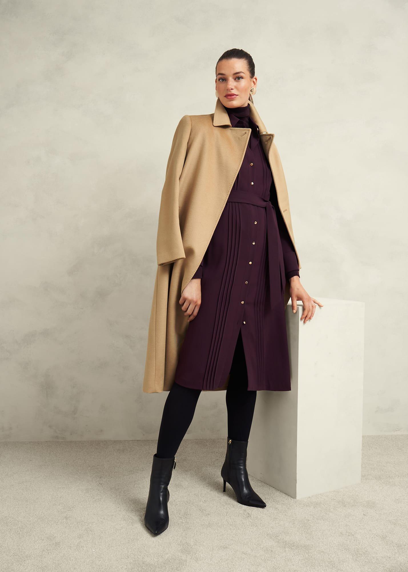 Petite Livia Wool Coat, Hobbs Camel, hi-res