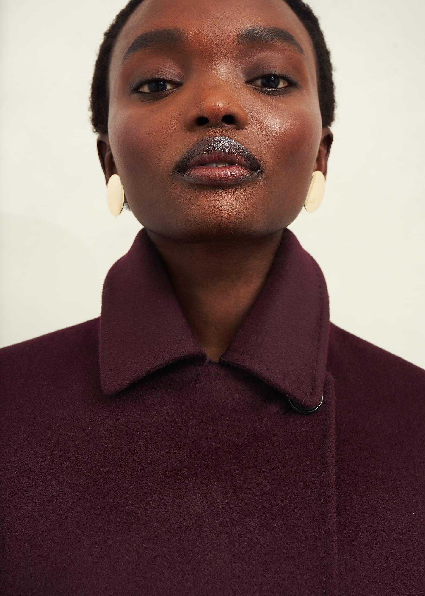 Petite Livia Wool Coat, Malbec Purple, hi-res