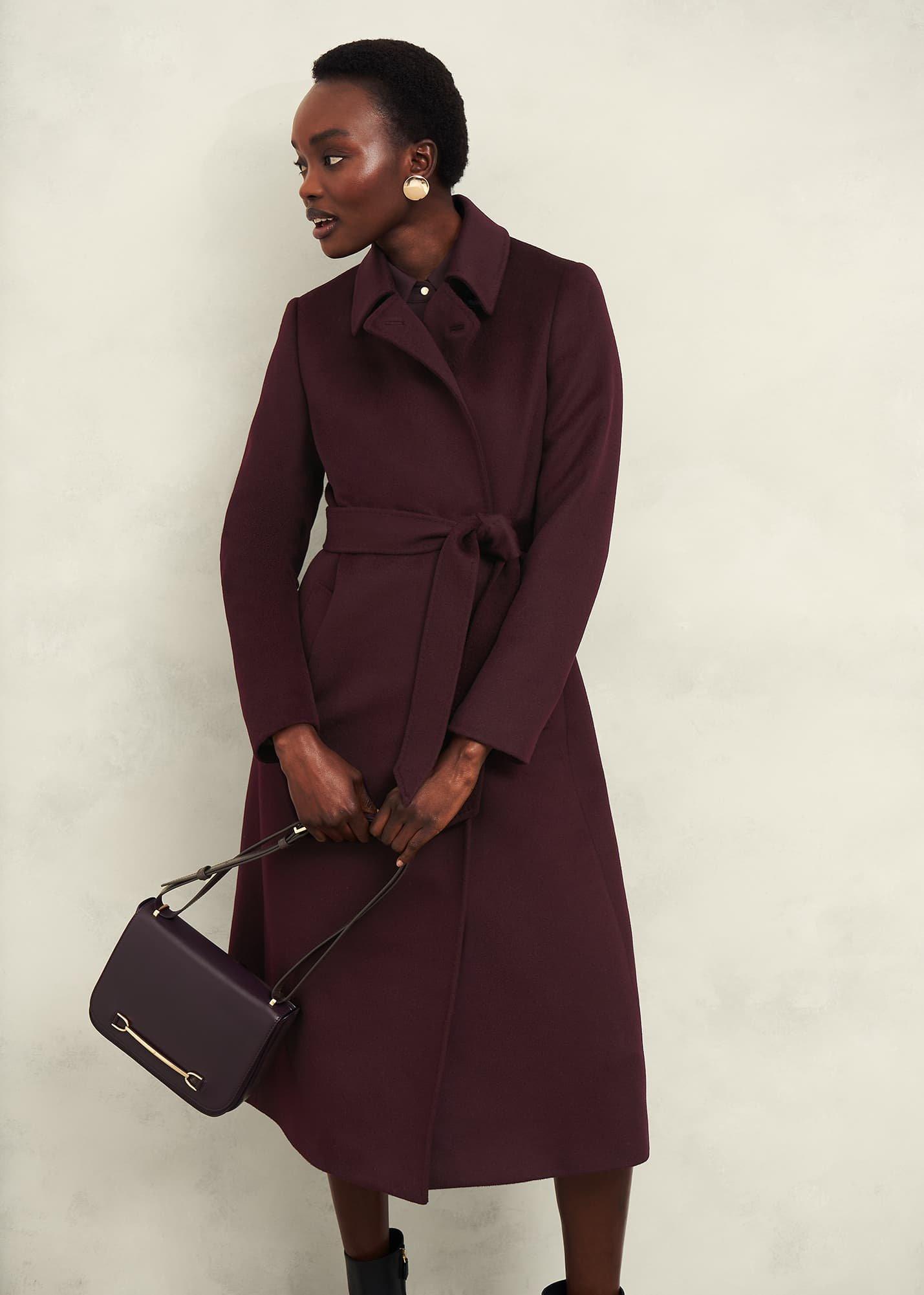 Petite Livia Wool Coat, Malbec Purple, hi-res