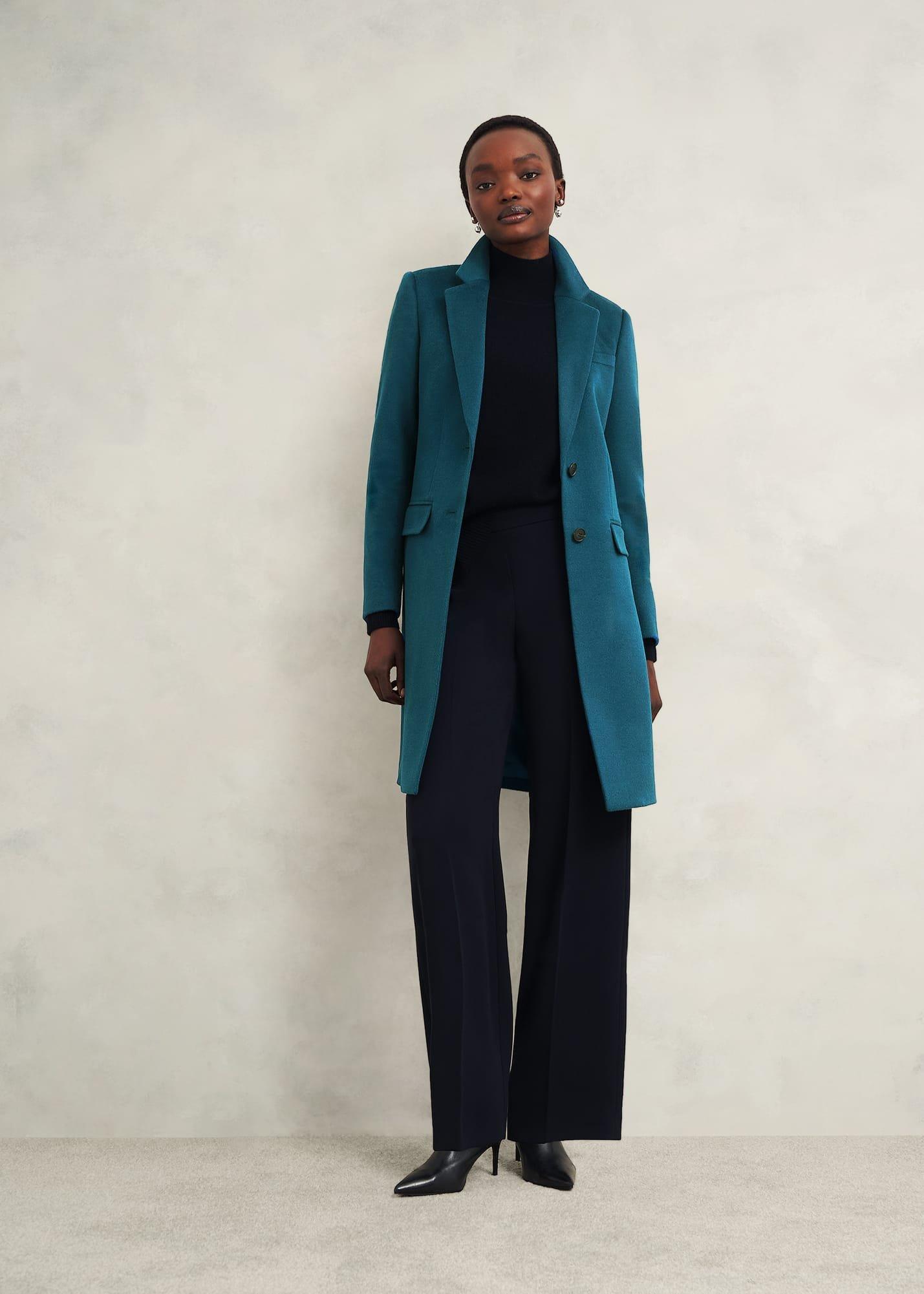 Cavendish Wool Coat, Kyanite Green, hi-res
