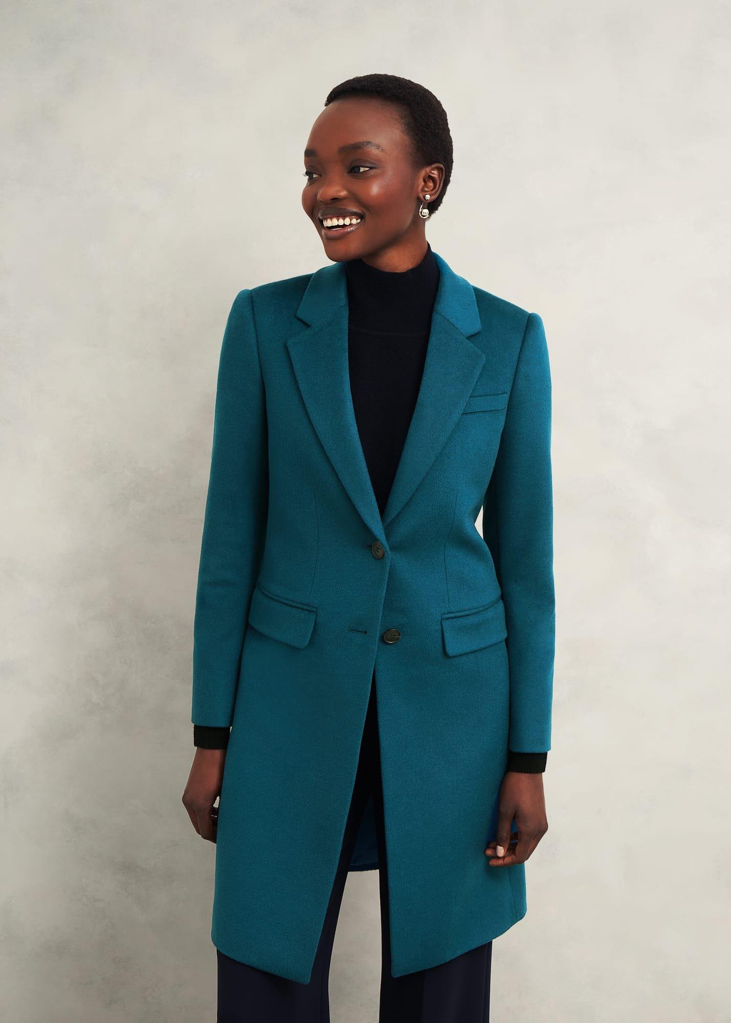 Cavendish Wool Coat, Kyanite Green, hi-res