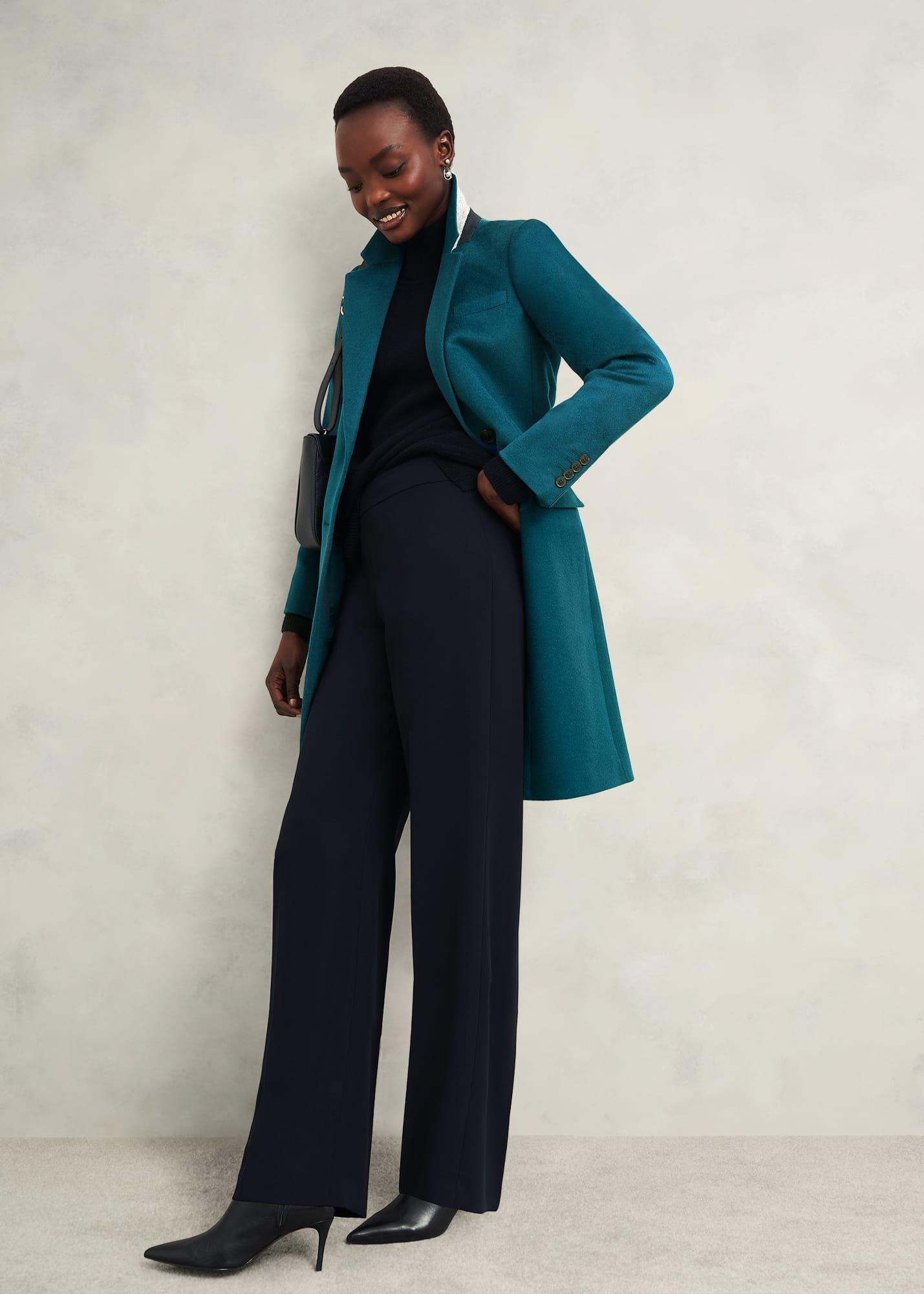 Cavendish Wool Coat, Kyanite Green, hi-res