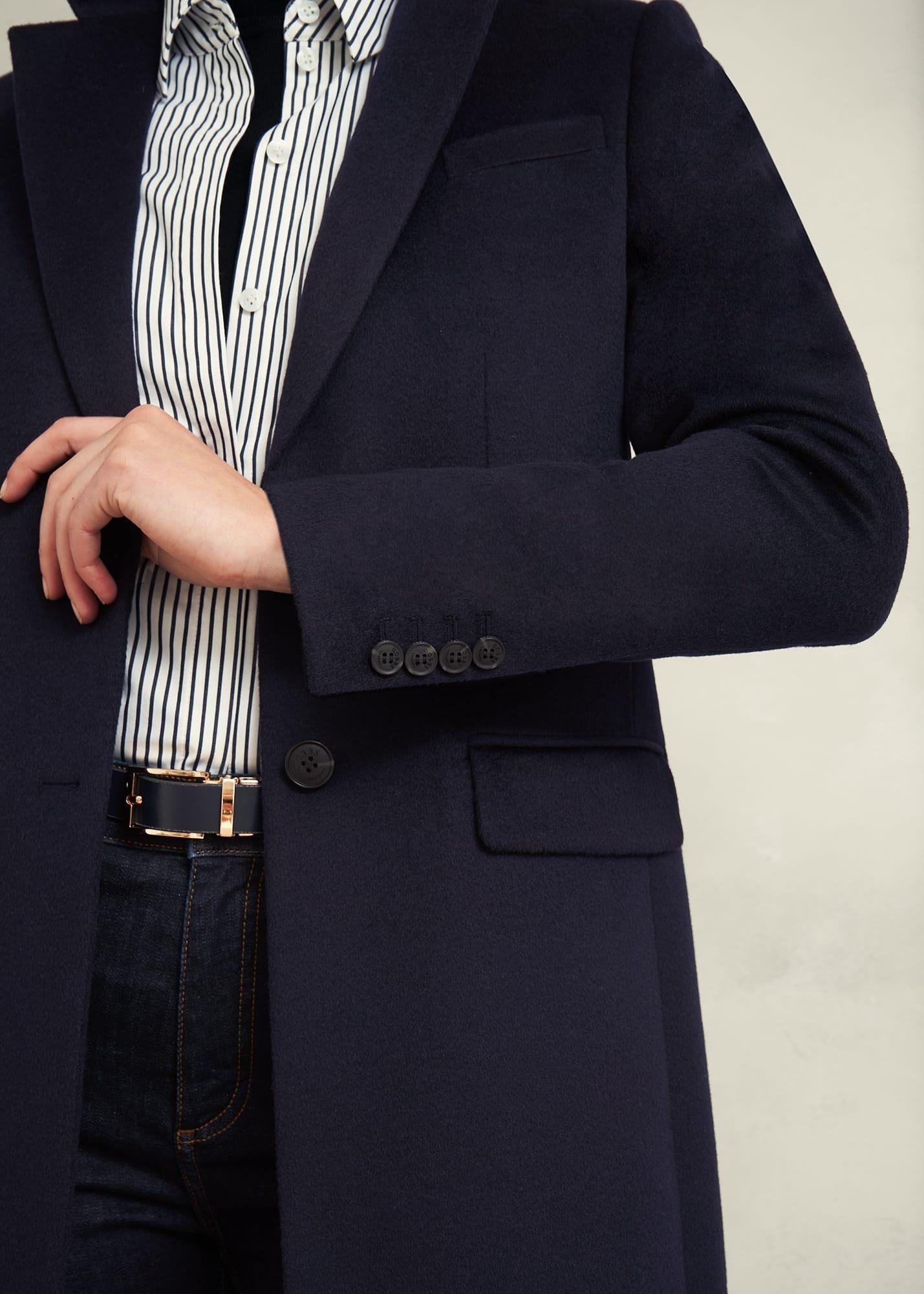 Cavendish Wool Coat, Navy, hi-res