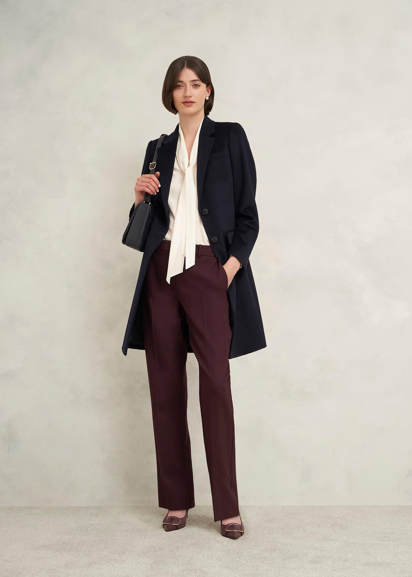 Cavendish Wool Coat, Navy, hi-res