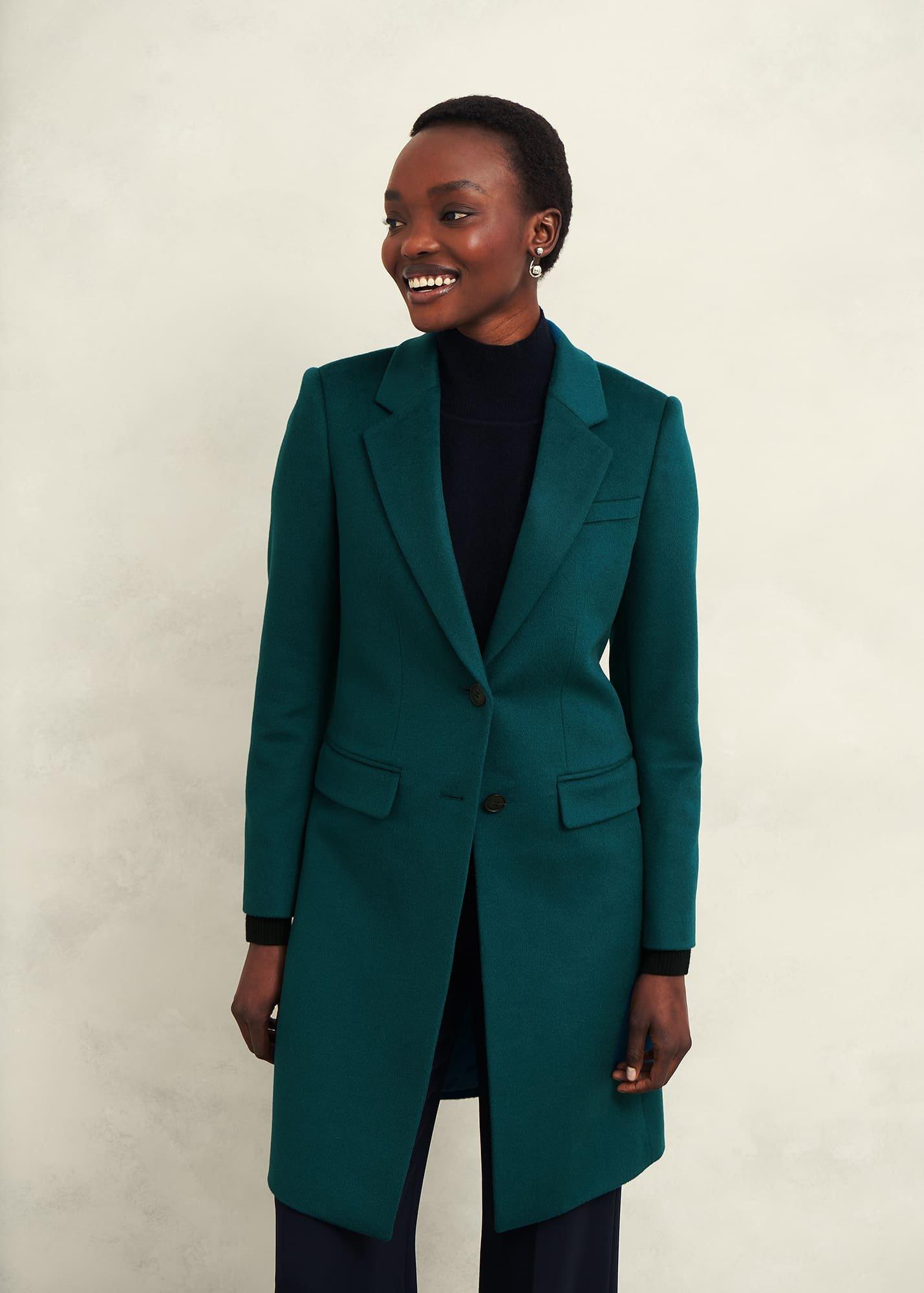 Petite Cavendish Wool Coat, Kyanite Green, hi-res