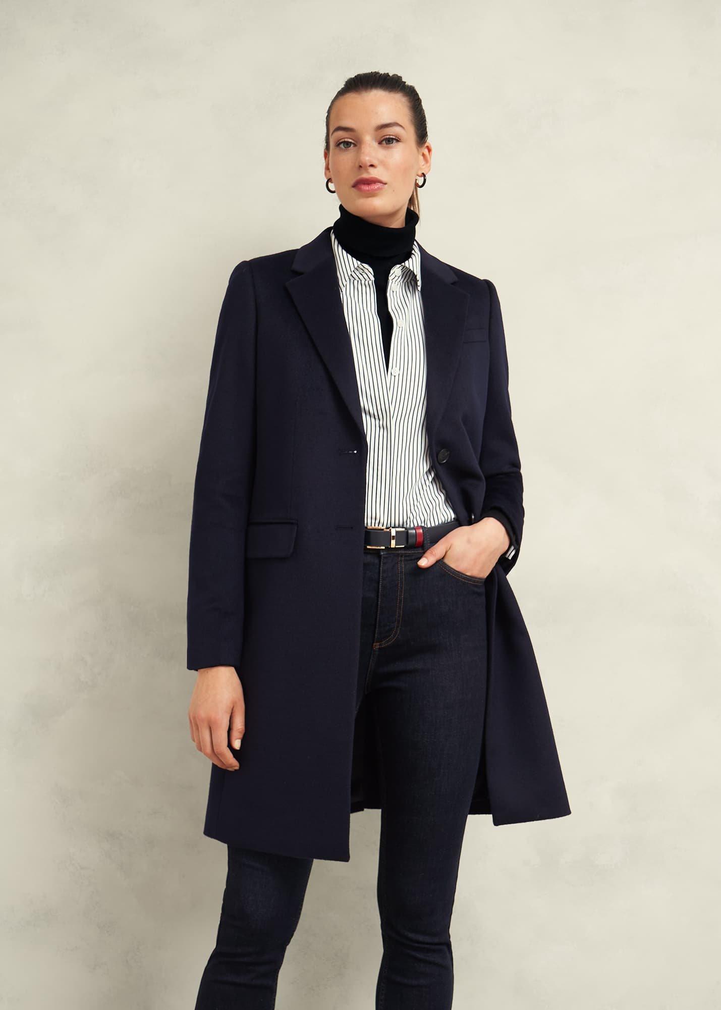 Petite Cavendish Wool Coat, Navy, hi-res
