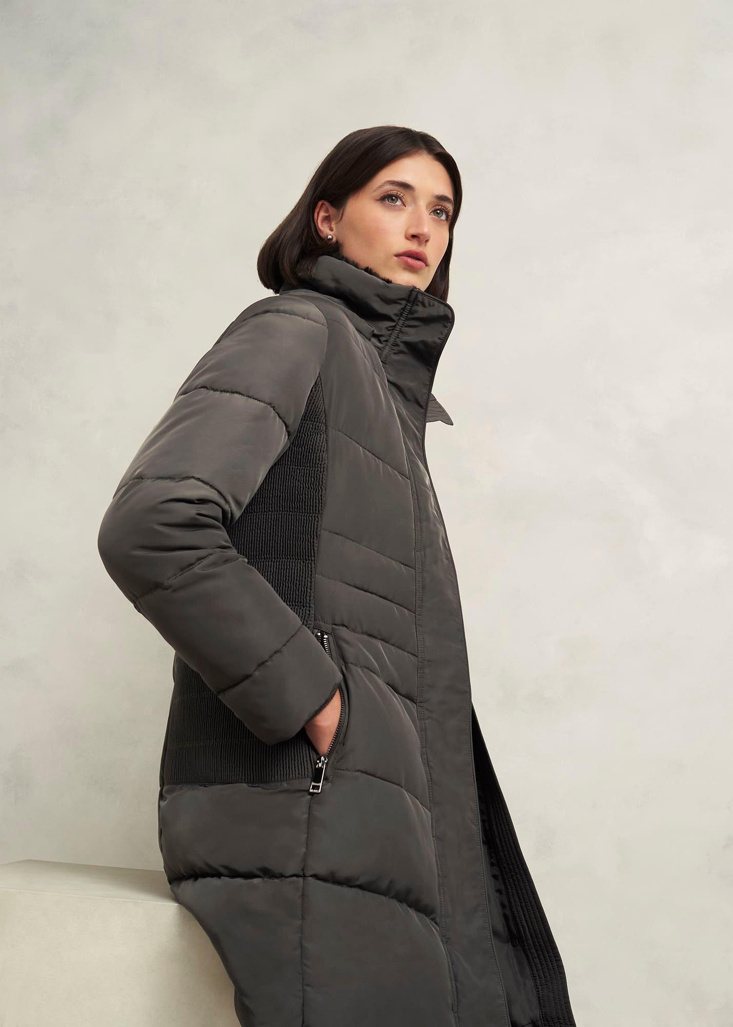 Petite Jaymie Puffer Coat, Charcoal, hi-res
