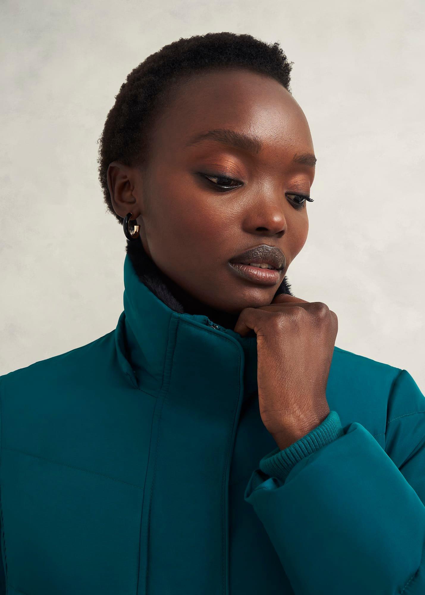 Petite Jaymie Puffer Coat, Kyanite Green, hi-res