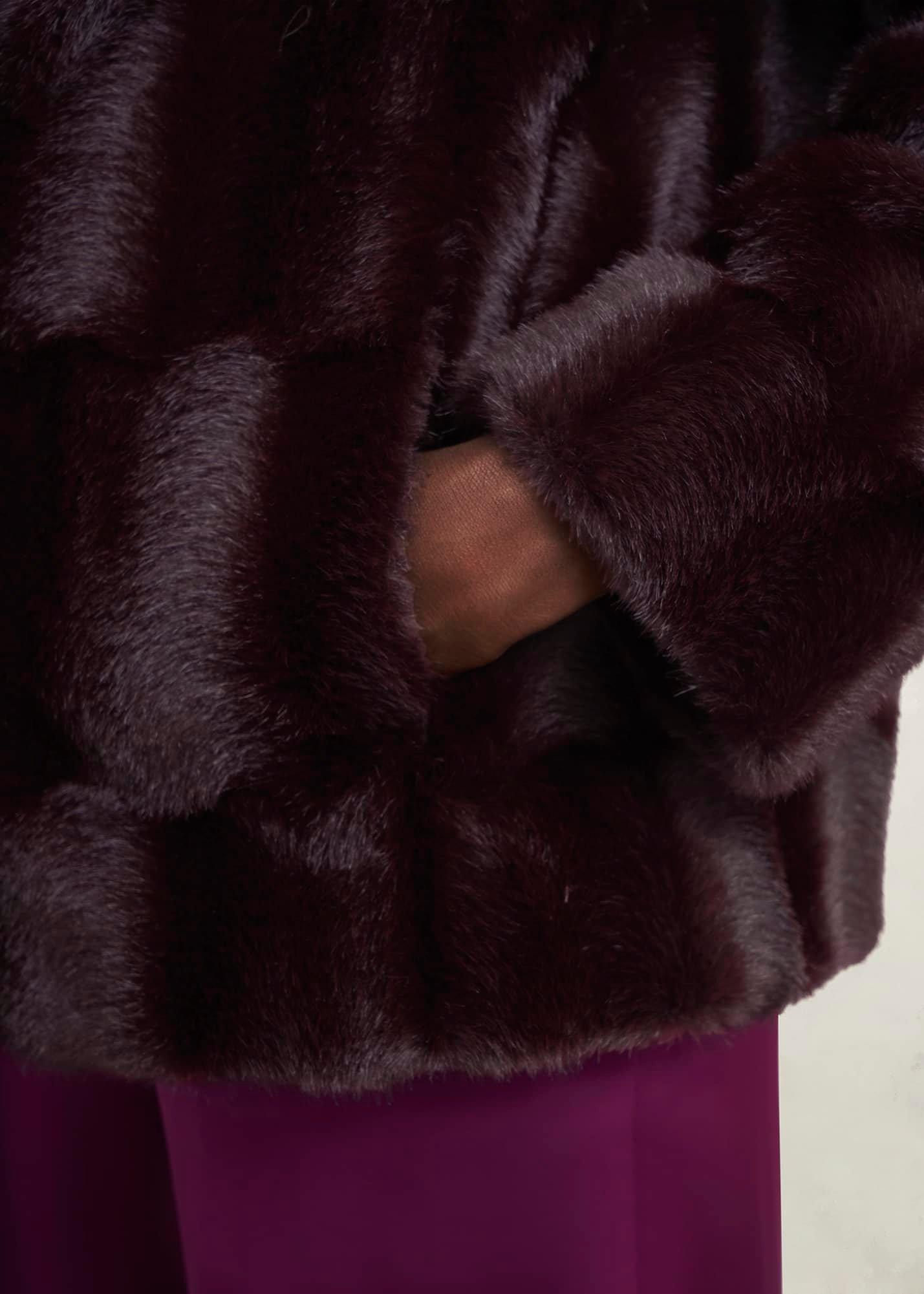 Andrea Faux Fur Coat, Wine, hi-res