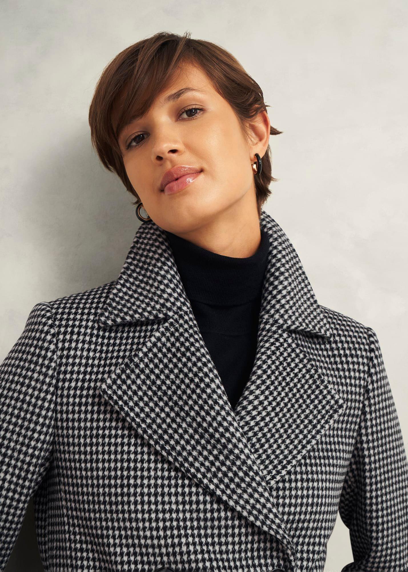 Bromley Coat With Wool, Black Multi, hi-res