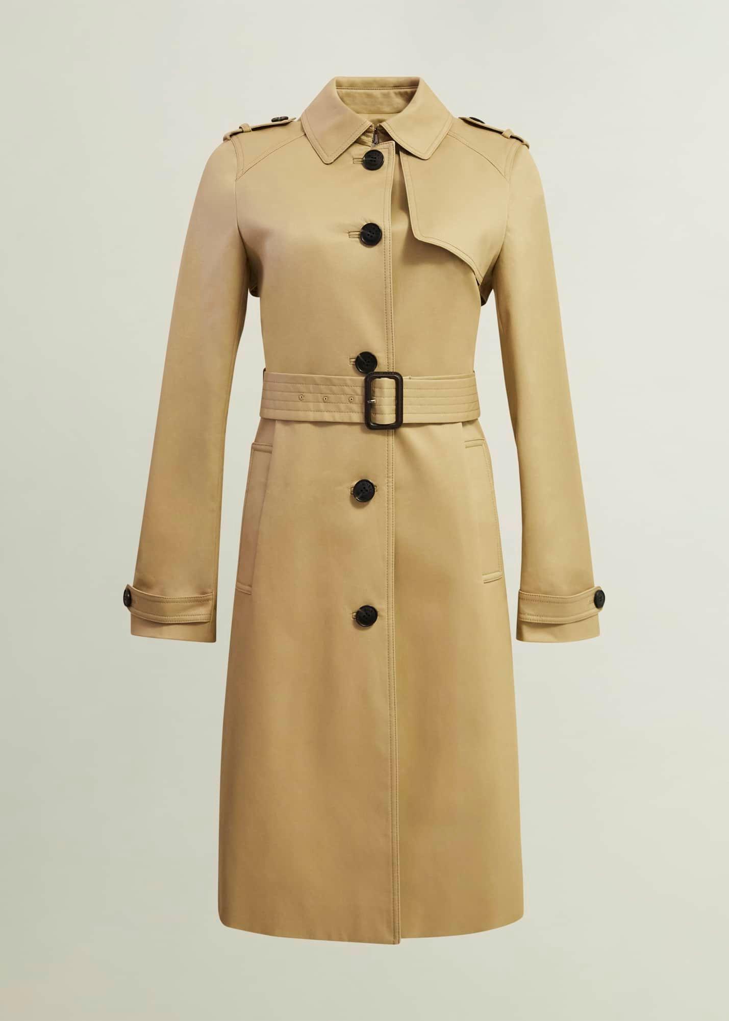 Hallie Shower Resistant Trench Coat, Fawn Beige, hi-res