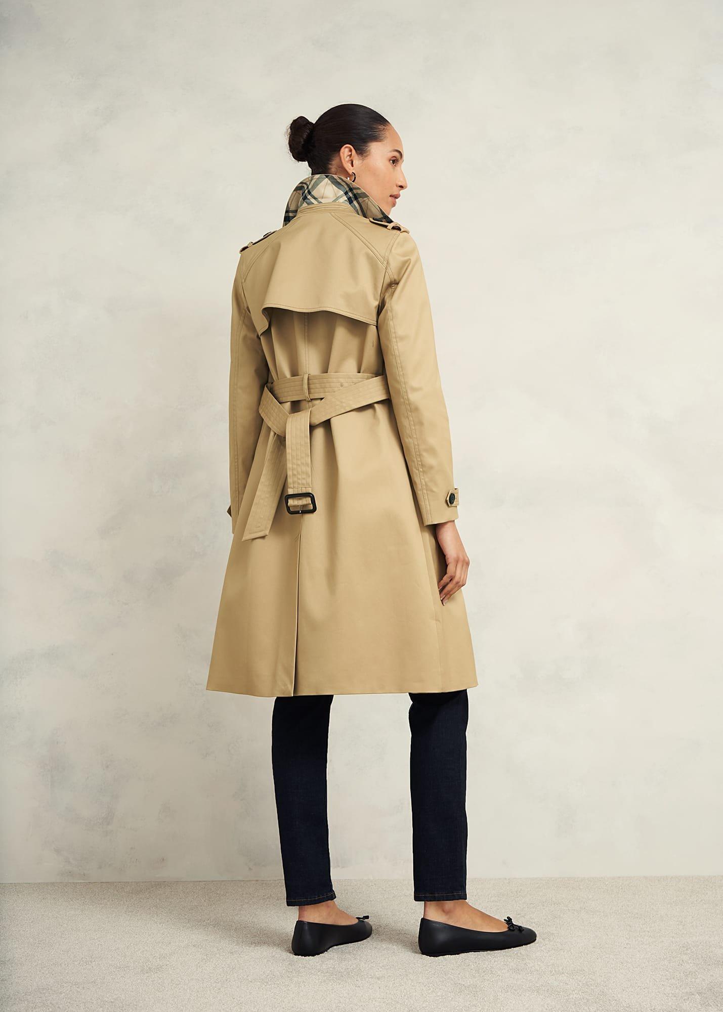 Hallie Shower Resistant Trench Coat, Fawn Beige, hi-res