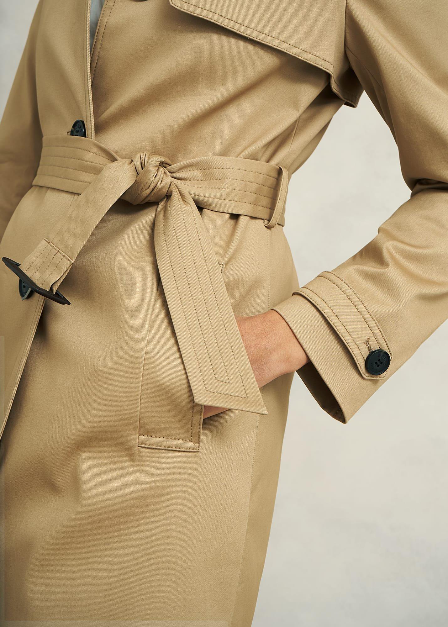 Petite Hallie Shower Resistant Trench Coat, Fawn Beige, hi-res