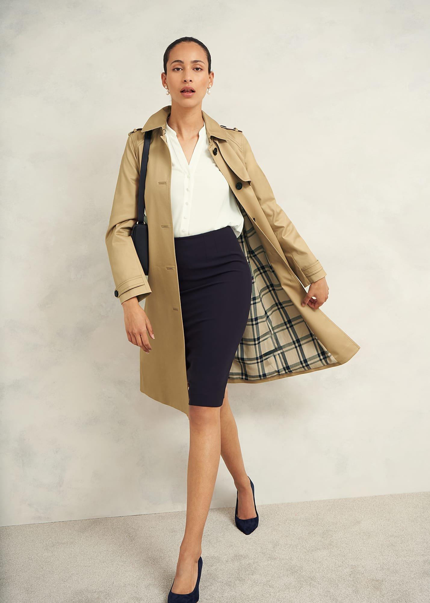 Petite Hallie Shower Resistant Trench Coat, Fawn Beige, hi-res