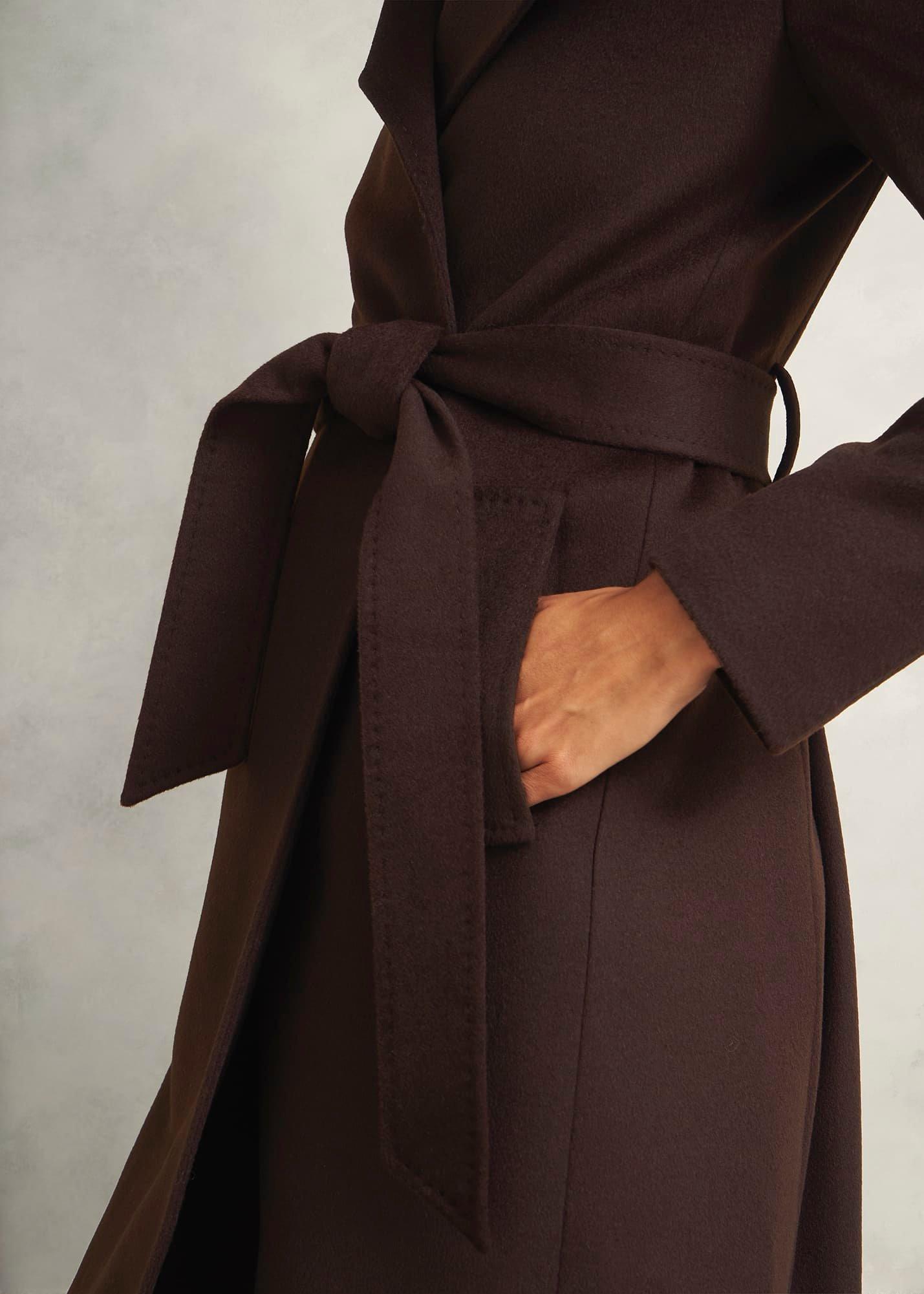 Livia Wool Coat With Faux Fur, Alder Brown, hi-res
