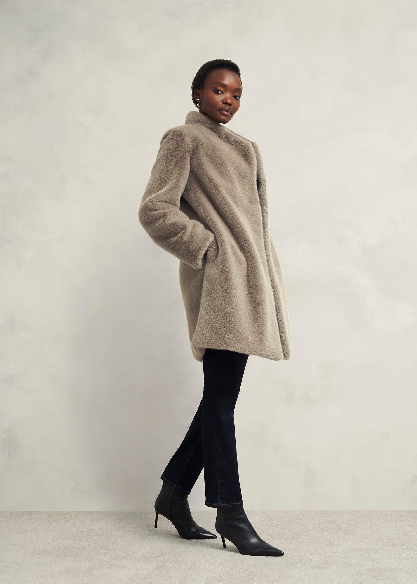 Petite Tarini Faux Fur Coat, Mink, hi-res