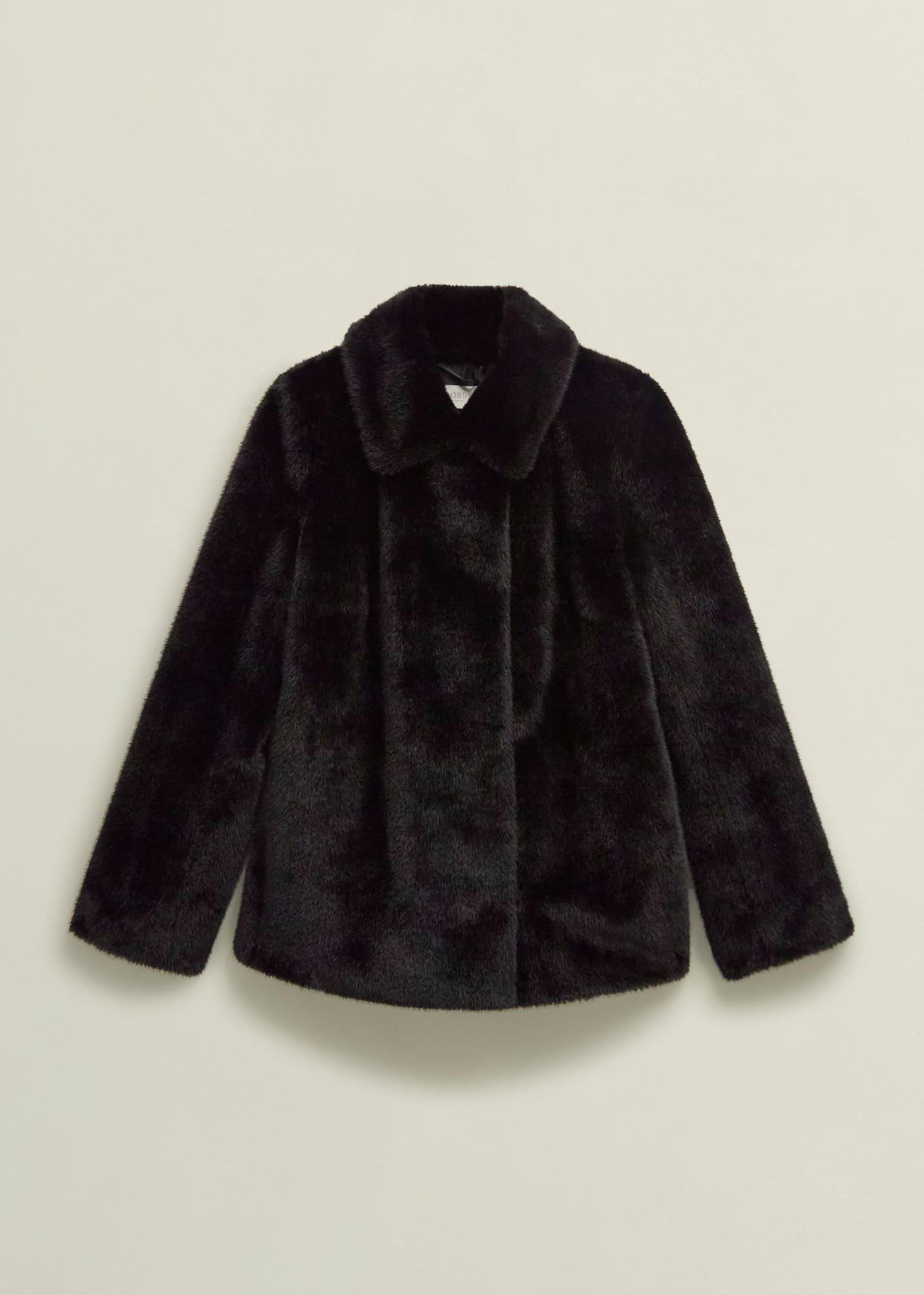 Dania Faux Fur Coat, Black, hi-res