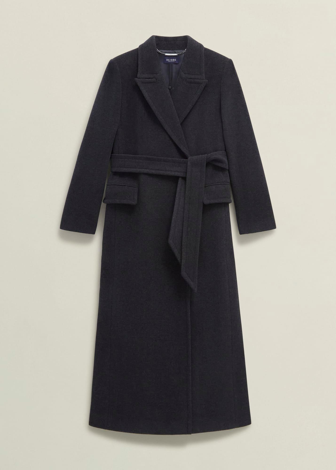 Clarendon Wool Blend Coat, Charcoal, hi-res