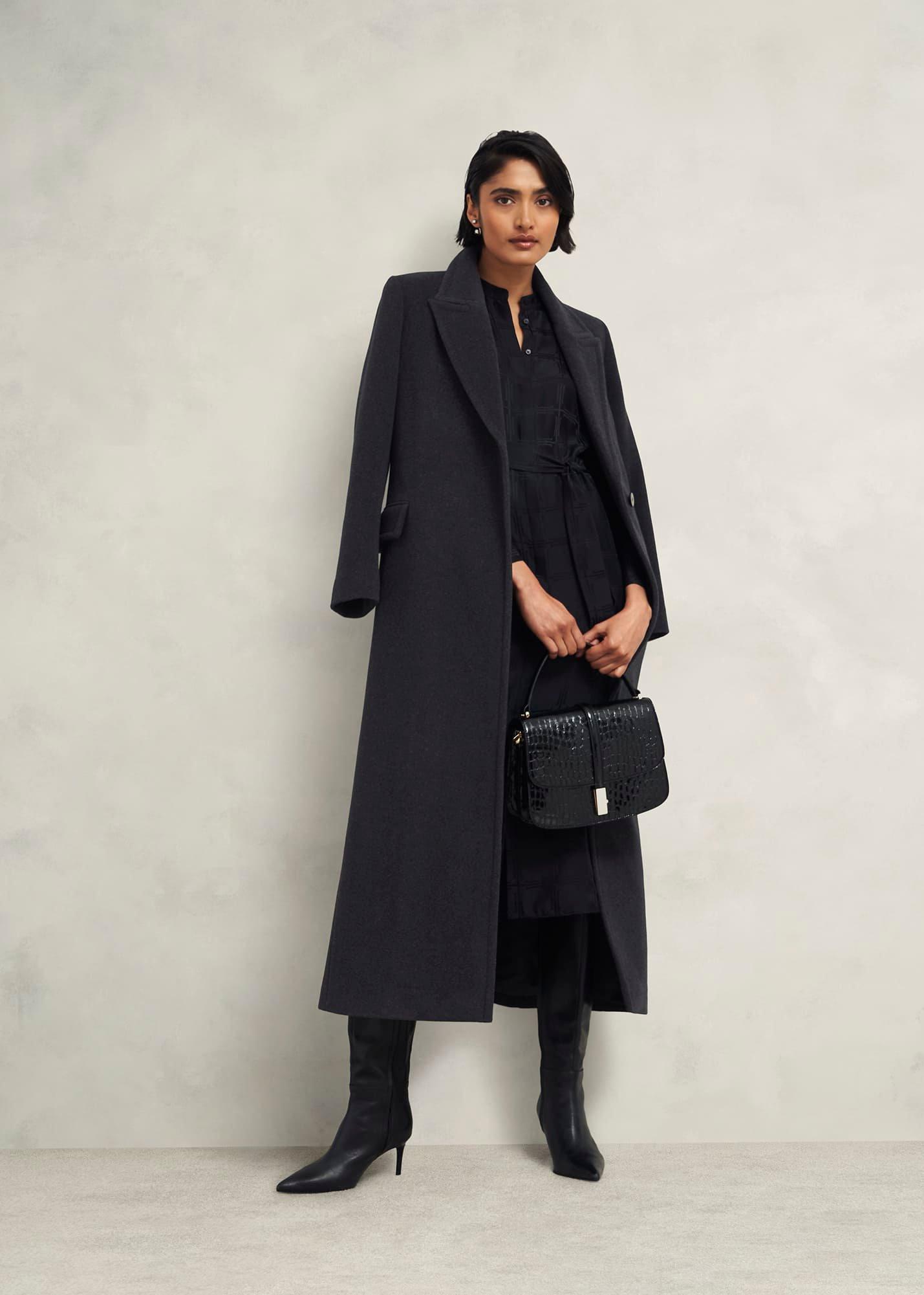 Clarendon Wool Blend Coat, Charcoal, hi-res