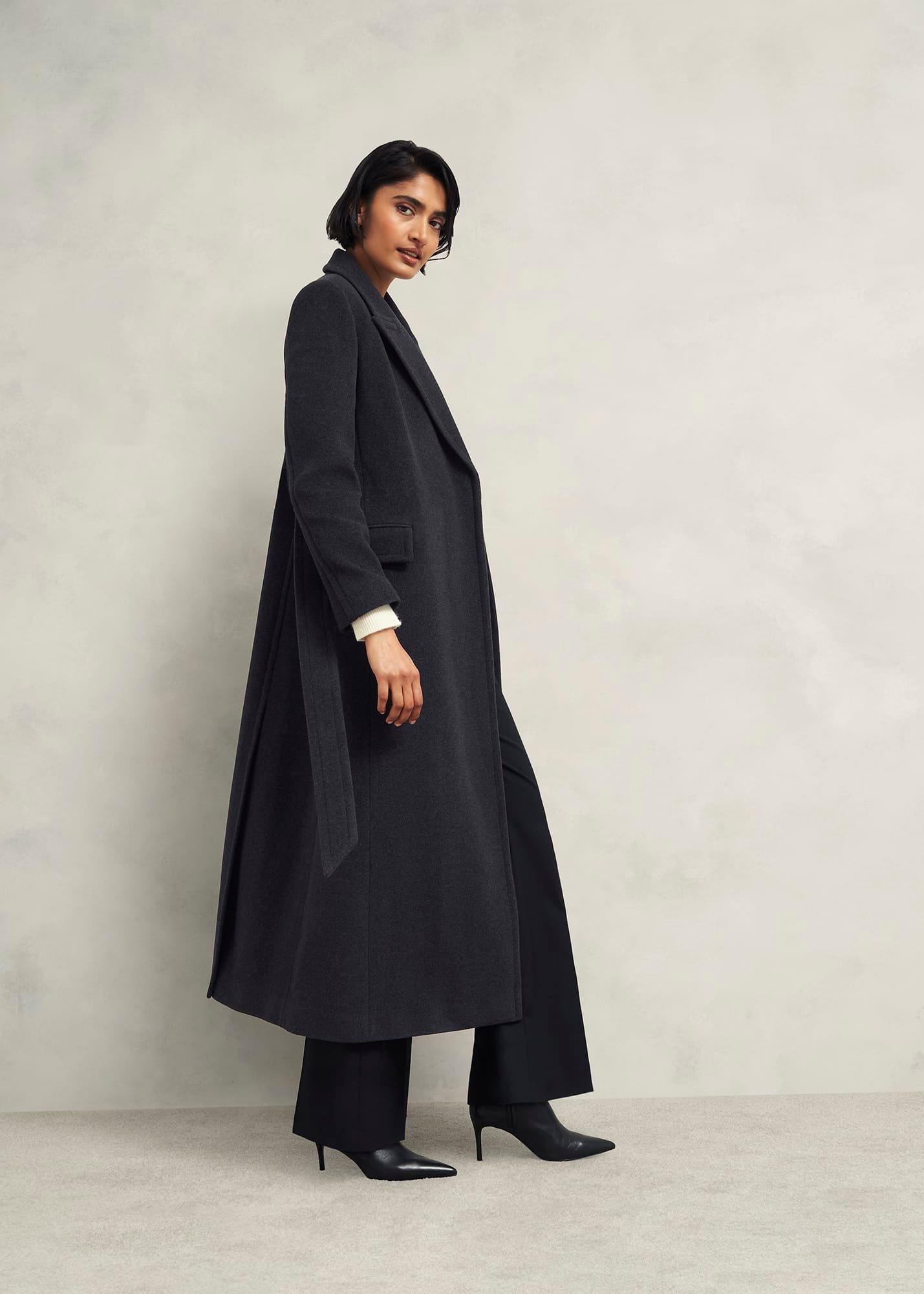 Clarendon Wool Blend Coat, Charcoal, hi-res